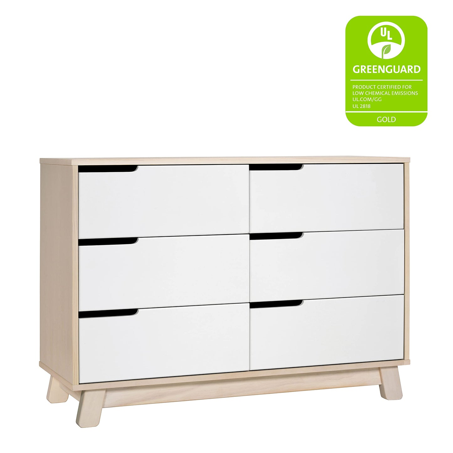 Babyletto Hudson 6-Drawer Assembled Double Dresser in White, Greenguard Gold Certified