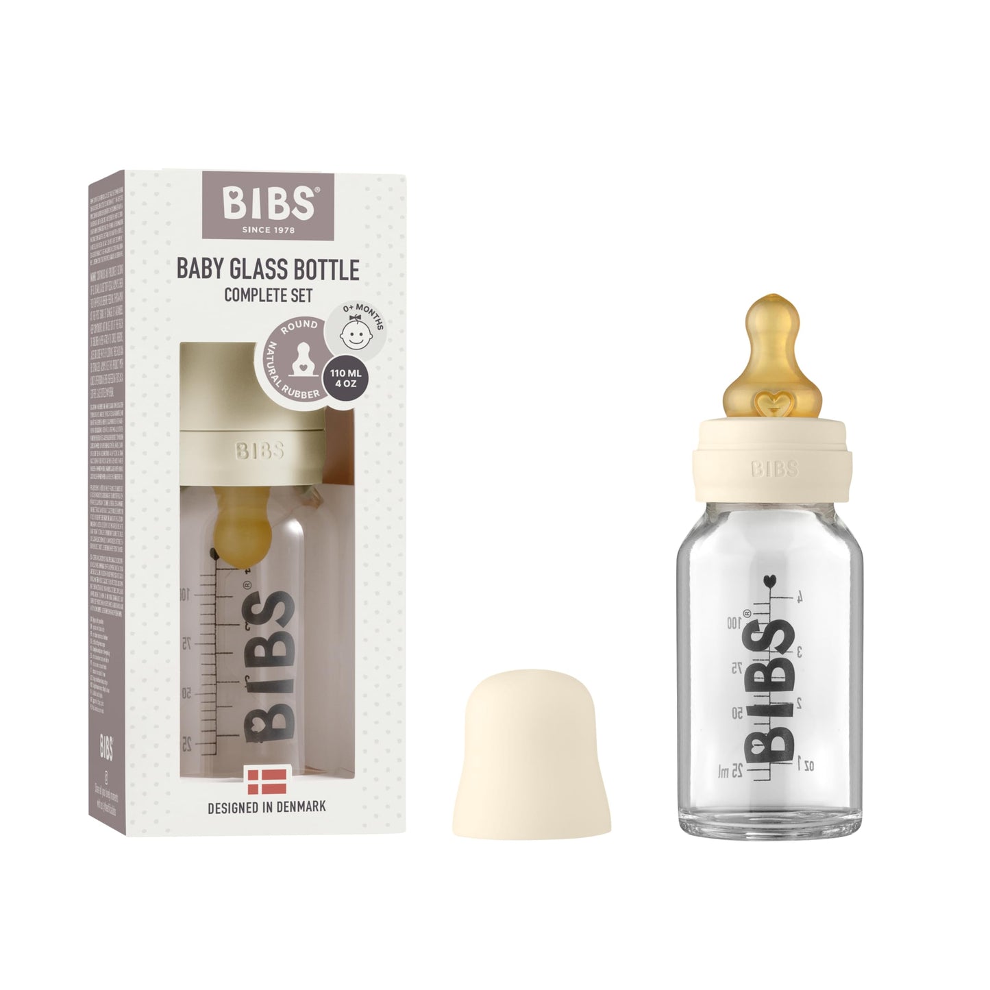 BIBS Glass Bottle 110ml | Made in Denmark