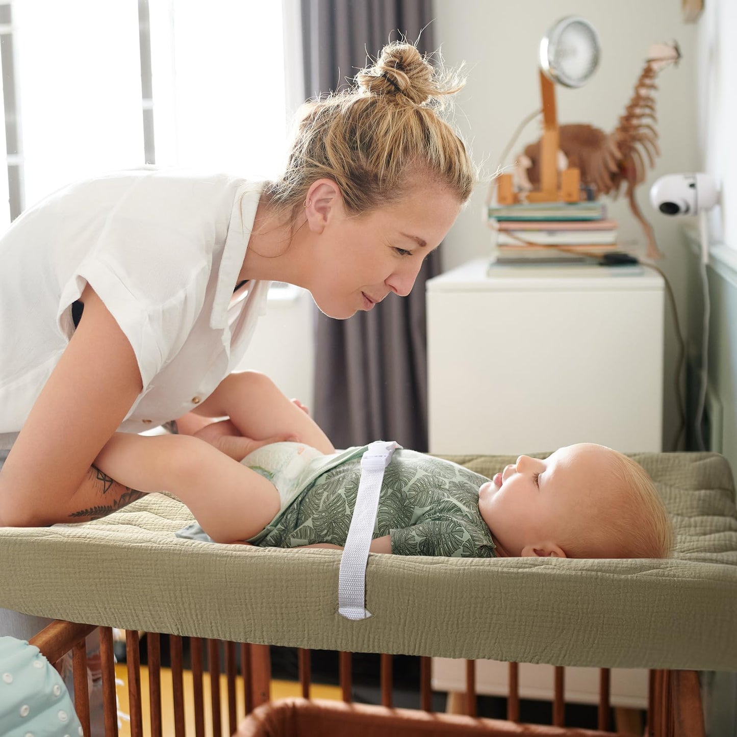 lulumoon Muslin Changing Pad Cover: Baby Cotton Quilted Changing Table Cover