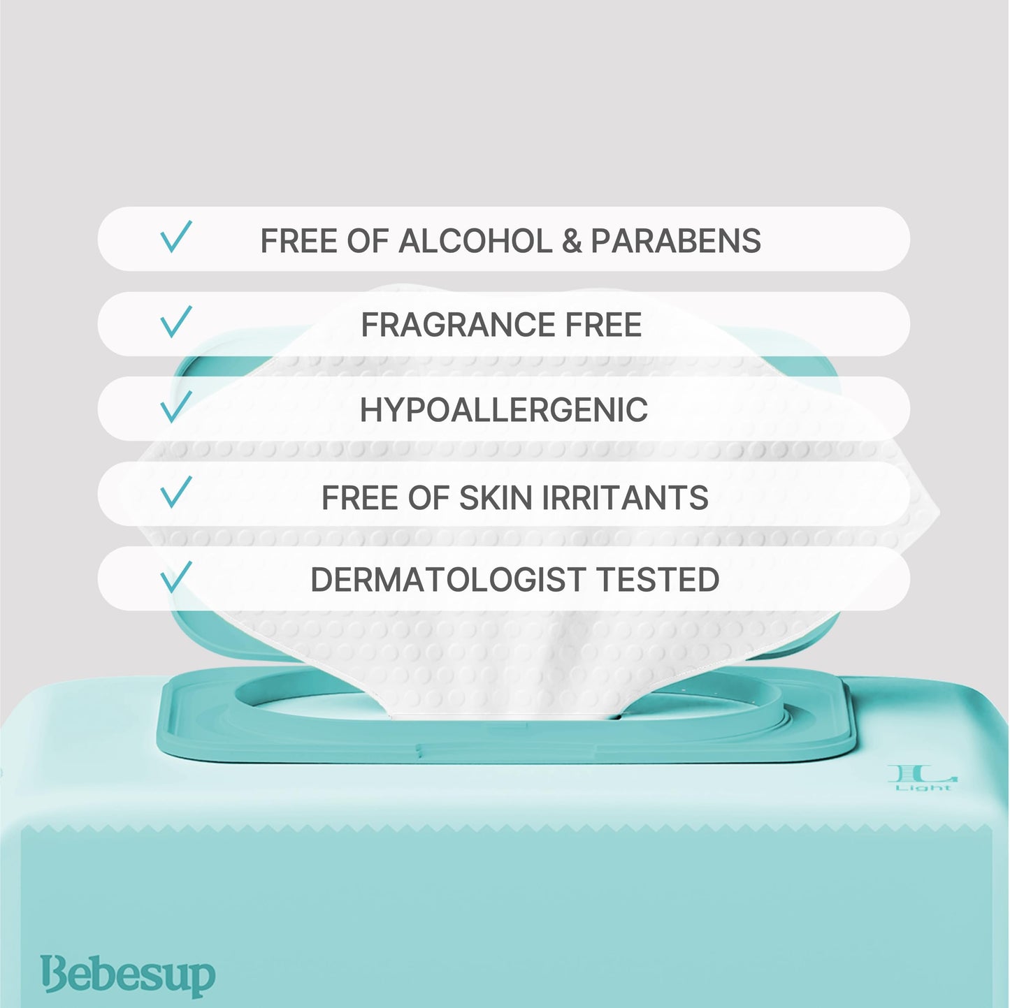 BEBESUP- Korea’s #1 Signature Baby Wipes - Hypoallergenic Water-based Unscented Alcohol-Free Ultra-Thick Super Seed Extracts Organic Plant-Based for sensitive skin Flip-Top 560 Count (8 Packs)
