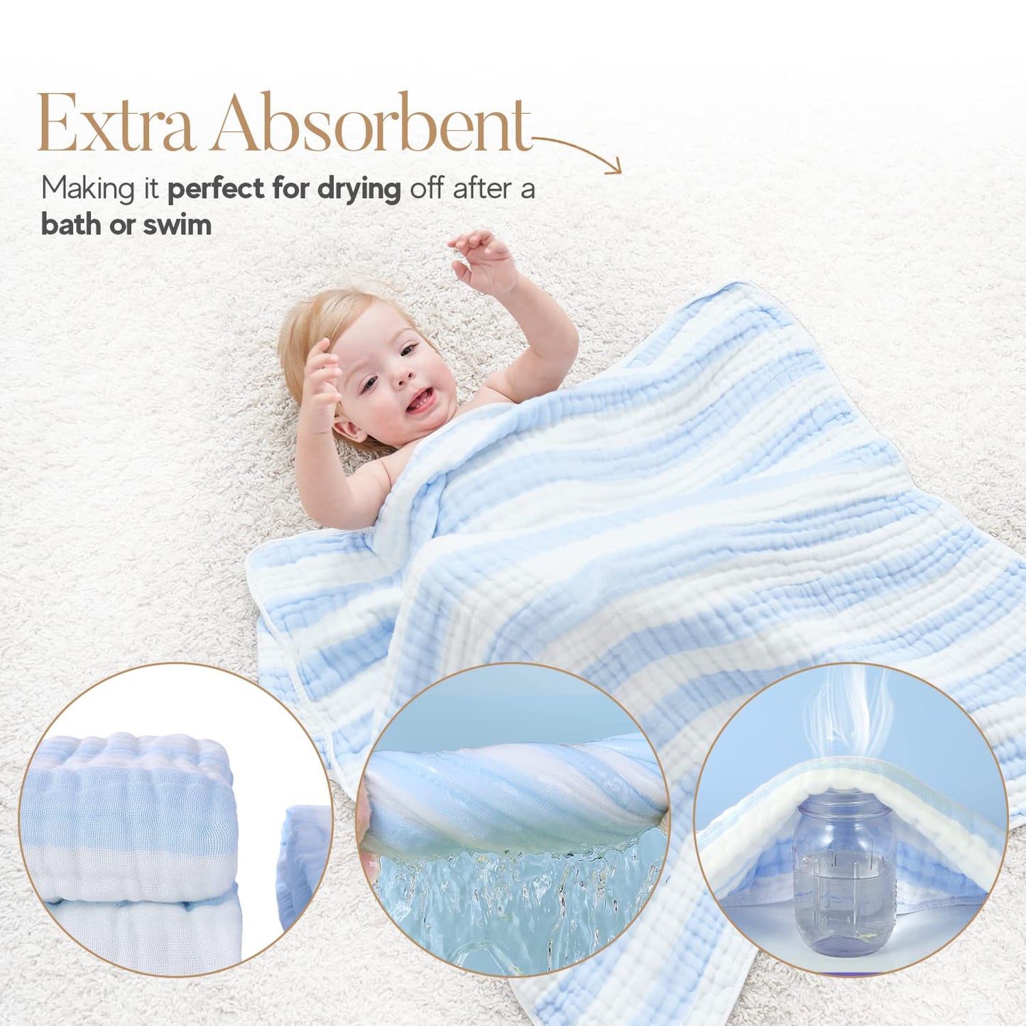 Muslin Hooded Baby Towel 4 Pack
