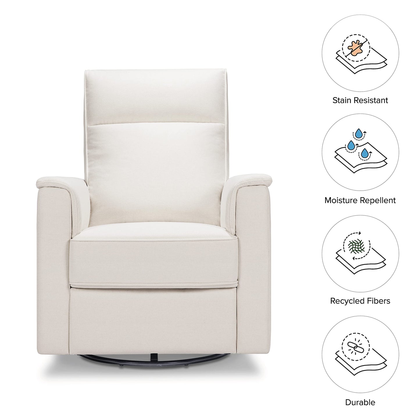 NAMESAKE Willa Plus Electric Power Recliner Chair with Headrest & USB Ports - Water & Stain Resistant Nursery Glider Rocking Chair for Nursing - GREENGUARD Gold Certified 270° Swivel Glider Recliner