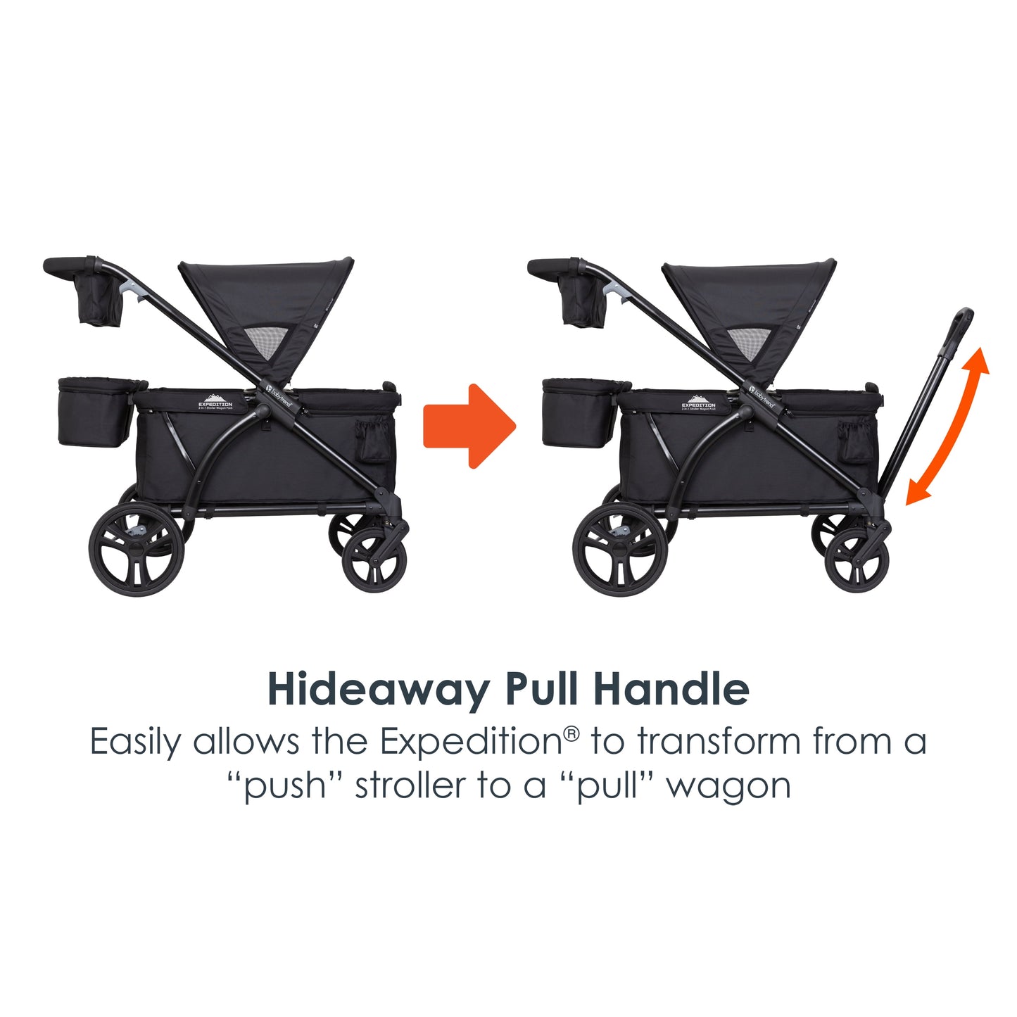 Expedition plus 2-In-1 Stroller Wagon, Solid Print Black