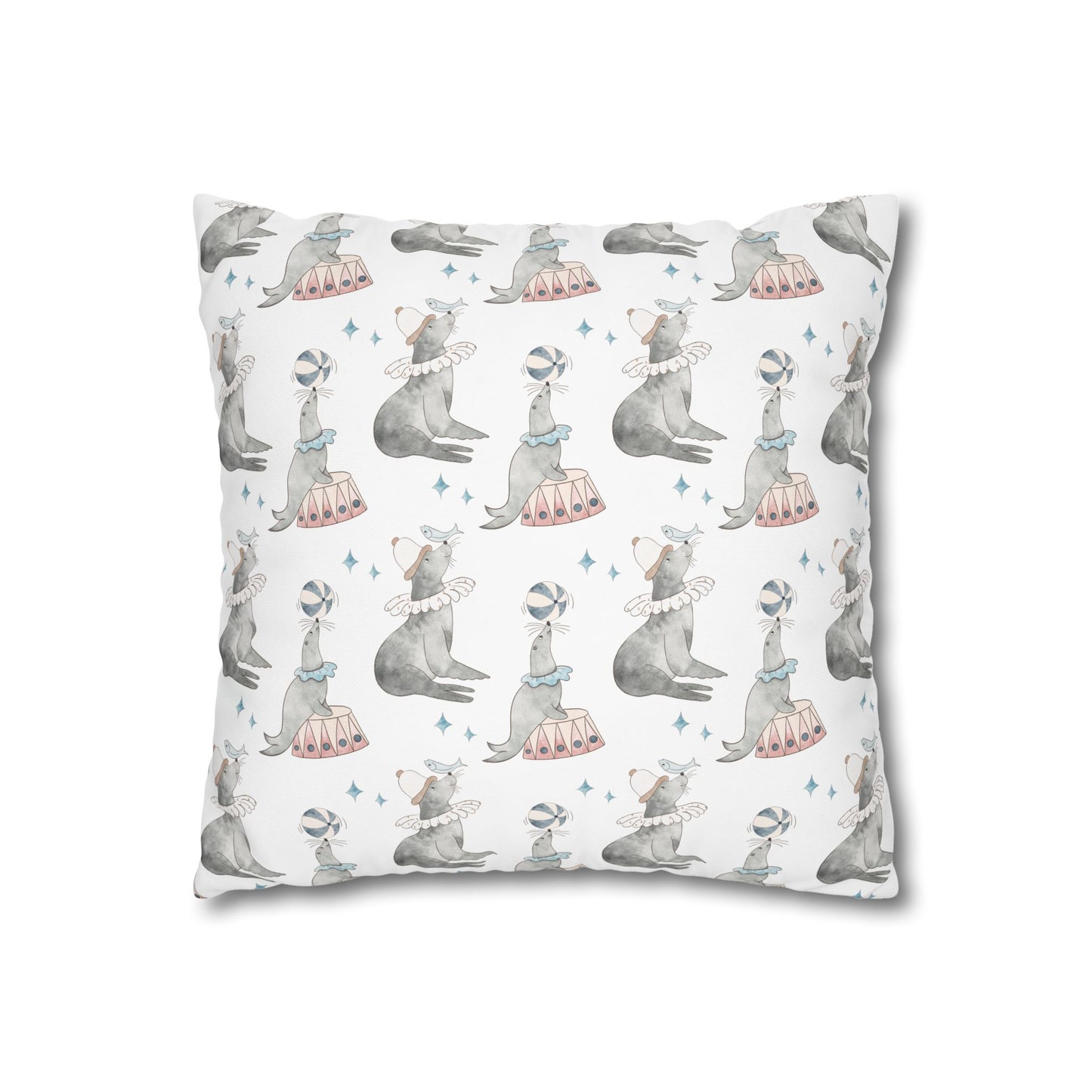 Throw Pillowcase Circus Seals