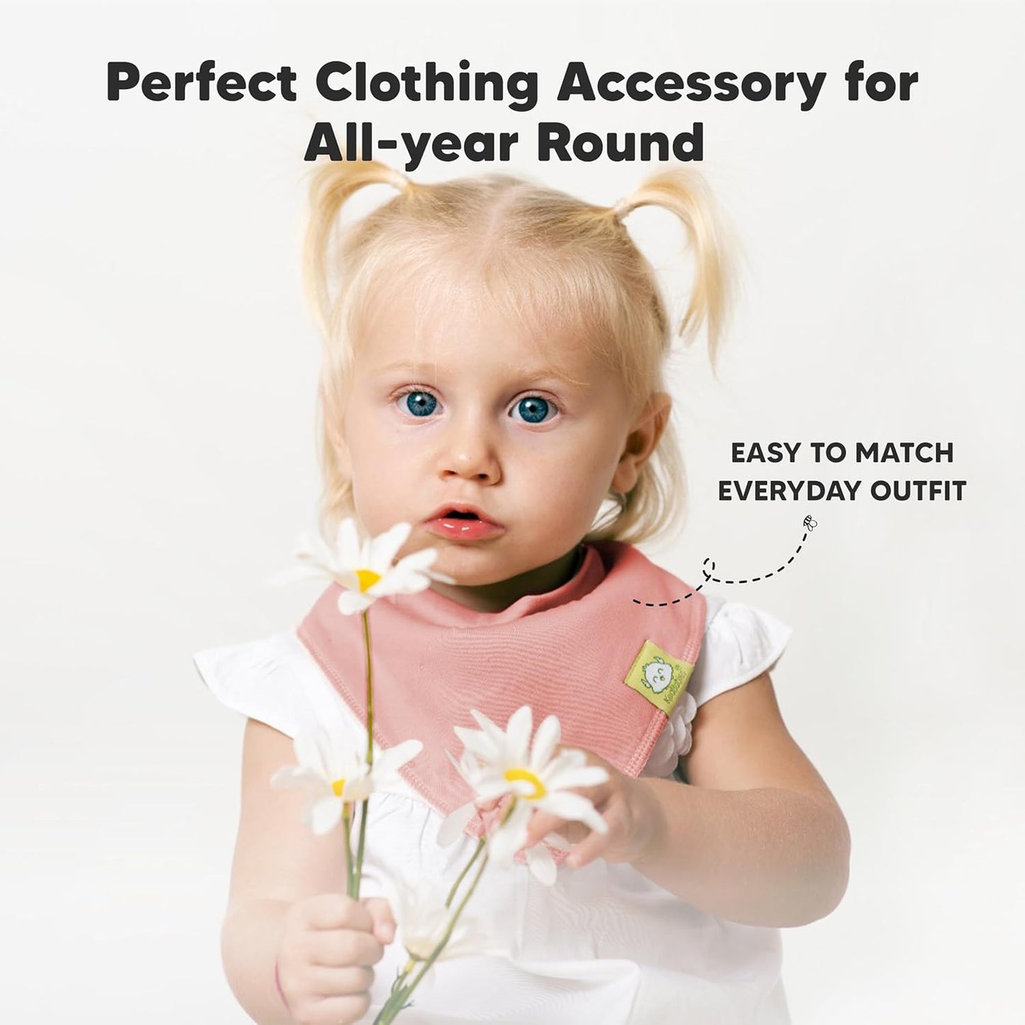 8-Pack Organic Baby Bandana Bibs for Girls