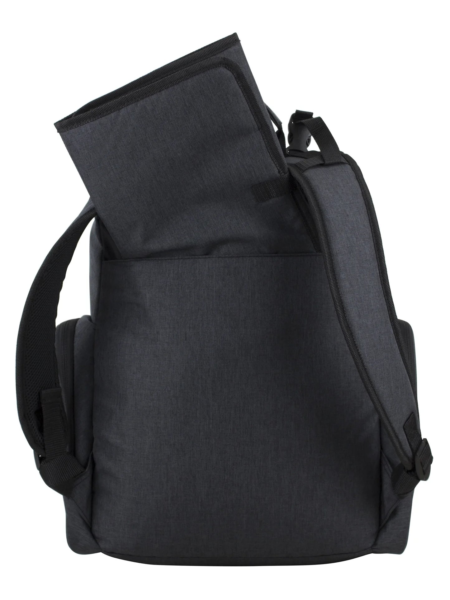 Wooster St. Large Backpack Diaper Bag with Adjustable Shoulder Straps, Bonus Changing Pad, Stroller Straps and Insulated Zipper Pockets, Dark Grey