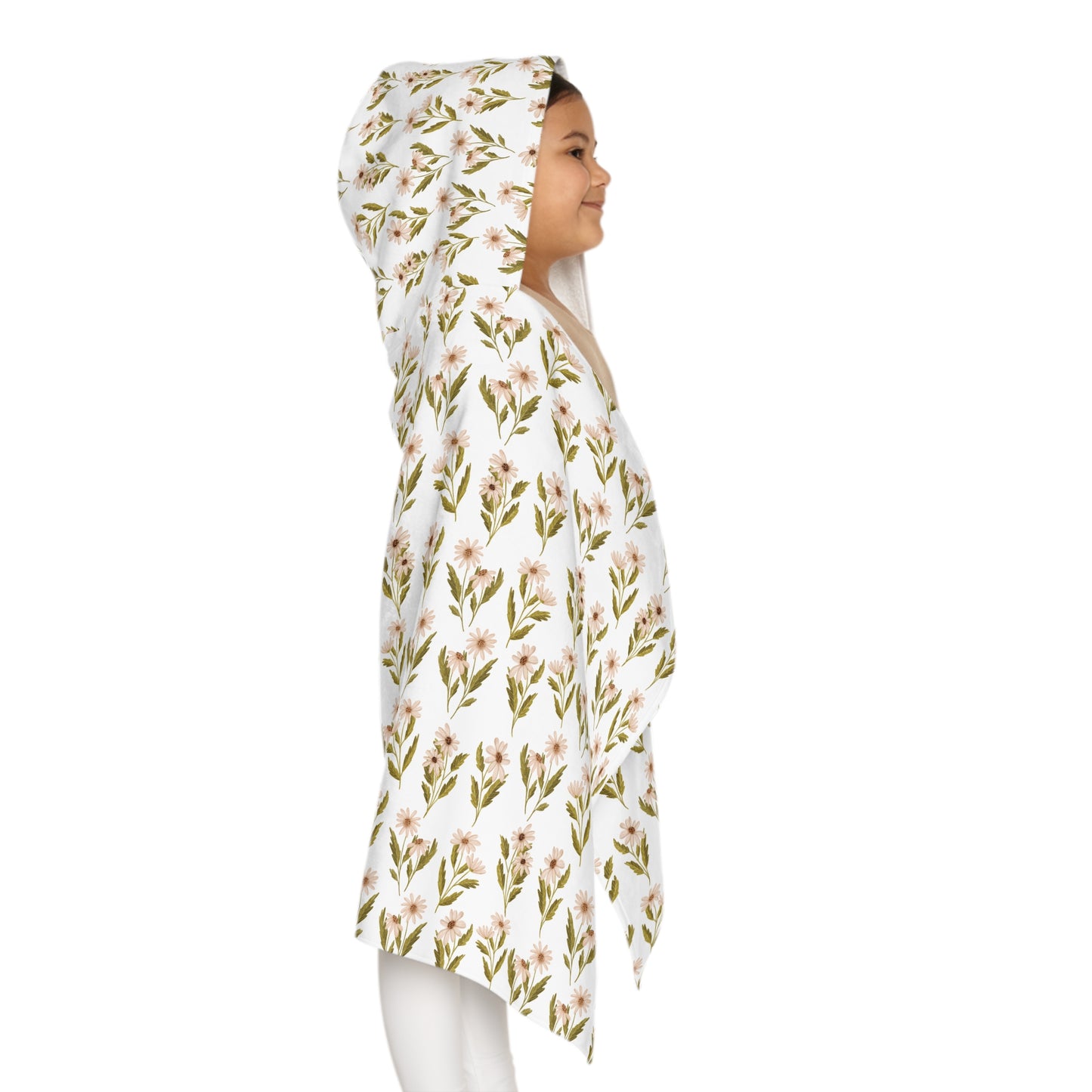Kid's Hooded Towel Neutral Daisy