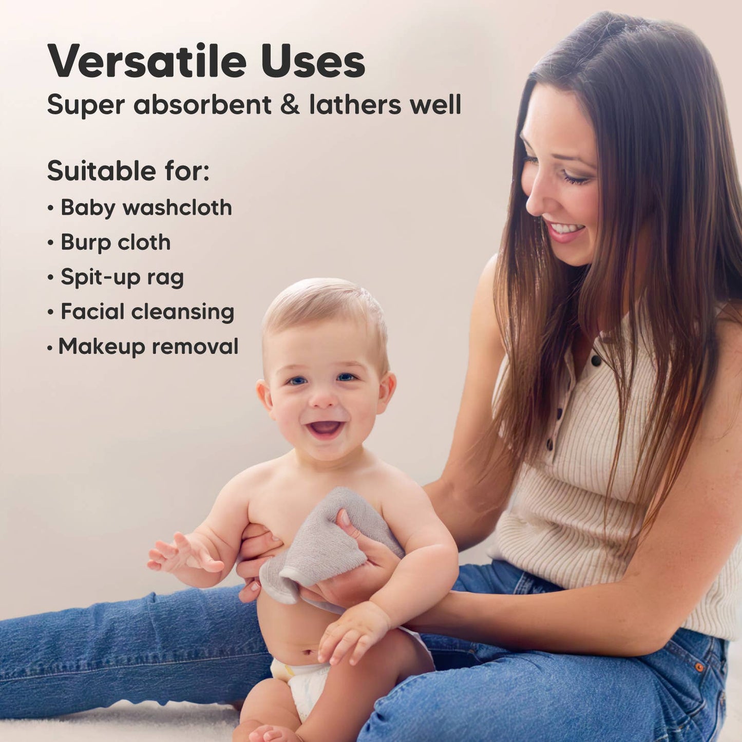 KeaBabies - 6-Pack Baby Wash Cloths - All The Things Baby