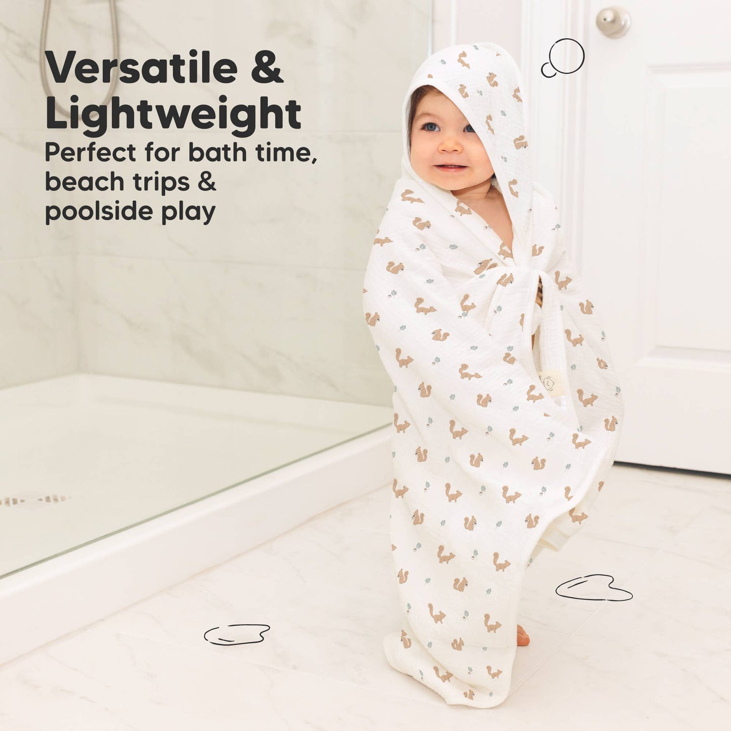 KeaBabies - KeaBabies Lyra Muslin Hooded Towel - All The Things Baby