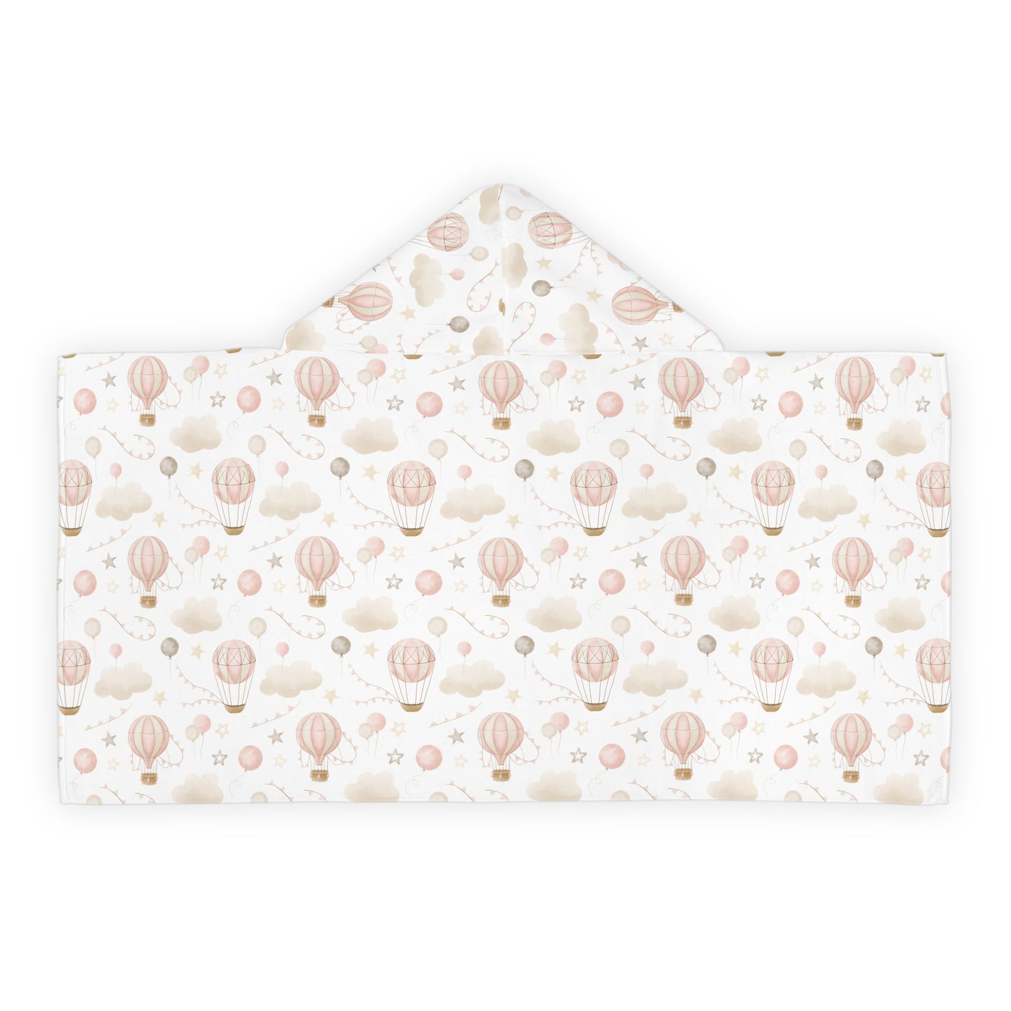 Child's Hooded Towel- Pink Air Balloons