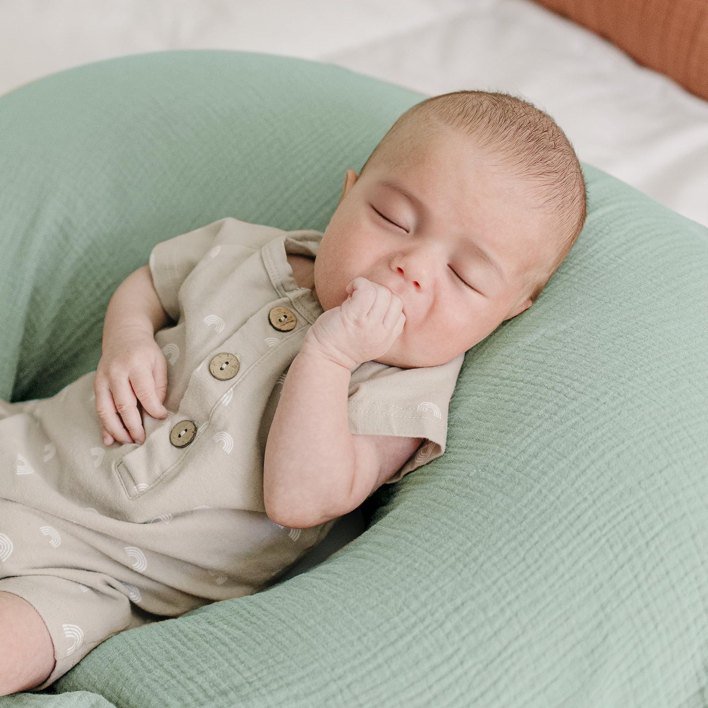 Konssy Muslin Nursing Pillow Covers, 100% Cotton Soft & Adorable Covers for Breastfeeding Pillows, Slipcovers for Newborn Baby Boys & Girls