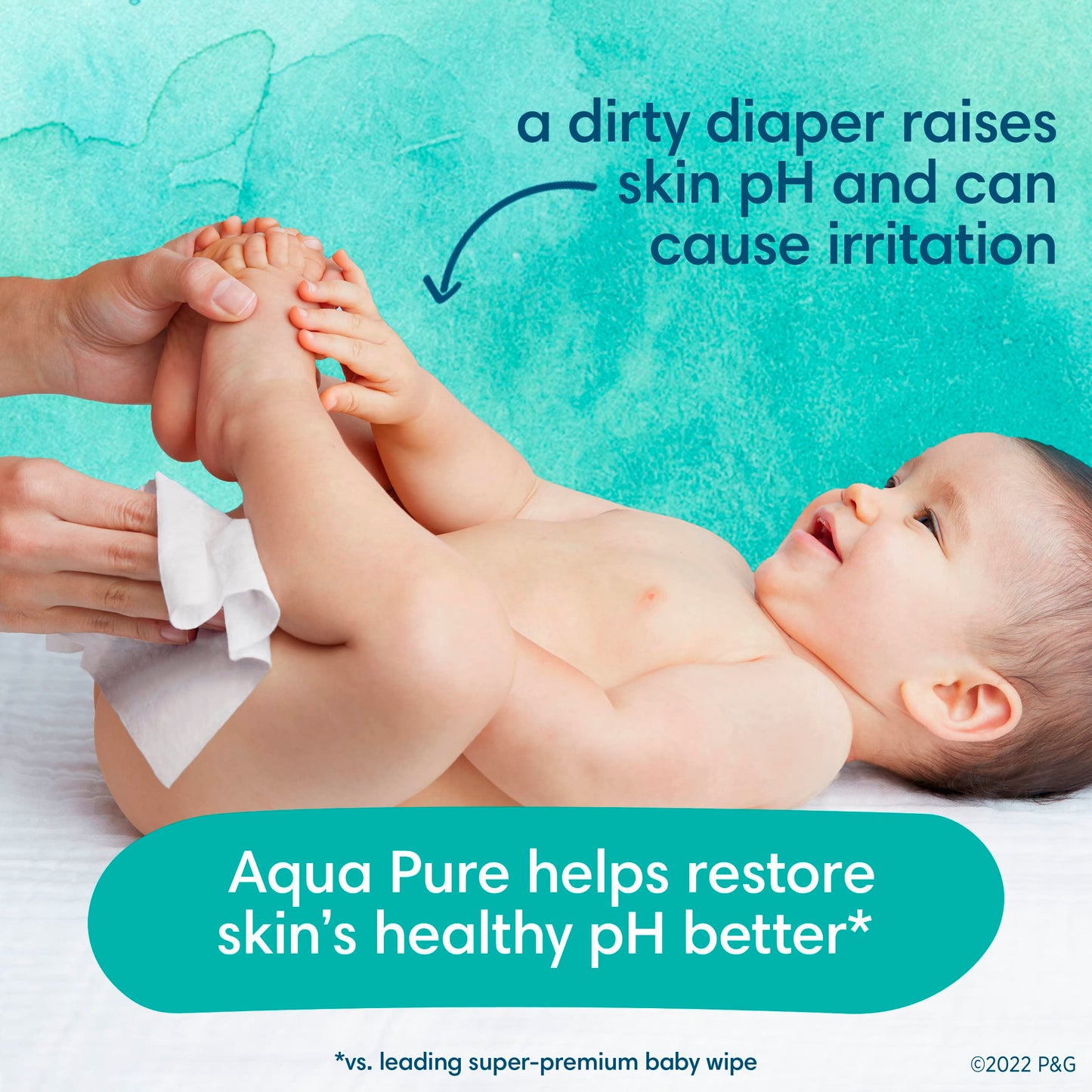 Pampers Baby Wipes Aqua Pure, 99% water-based wipes