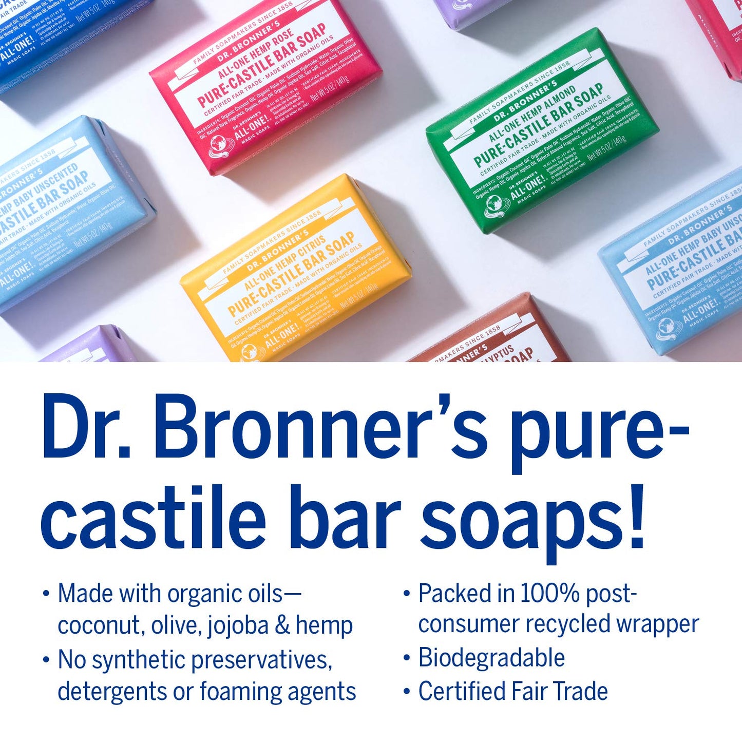 Dr. Bronner's Baby Unscented Gift Set - Pure-Castile Liquid and Bar Soaps, Organic Magic Balm, and 4-in-1 Organic Sugar Pump Soap