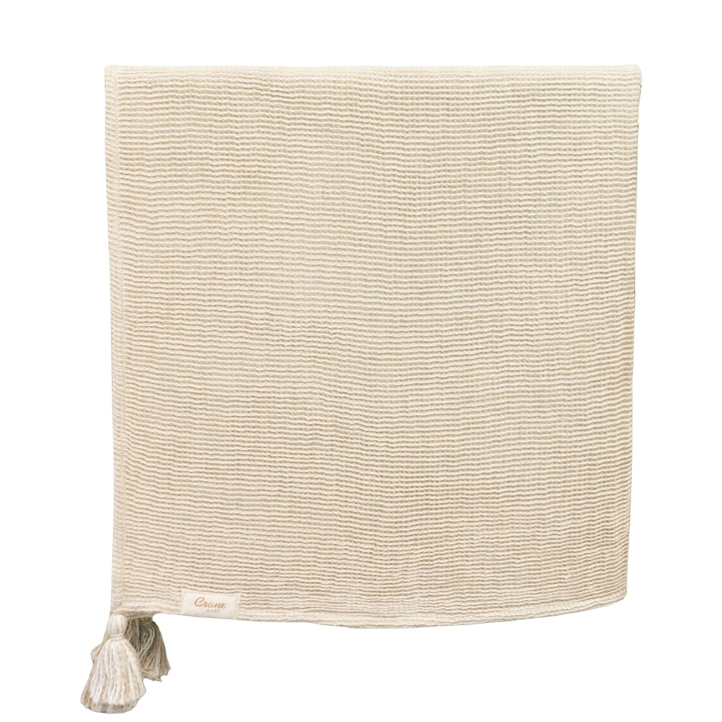 Crane Baby Blanket, 36” x 36”, Soft Cotton Quilted Nursery Blanket for Boys and Girls, Copper, Ezra Print