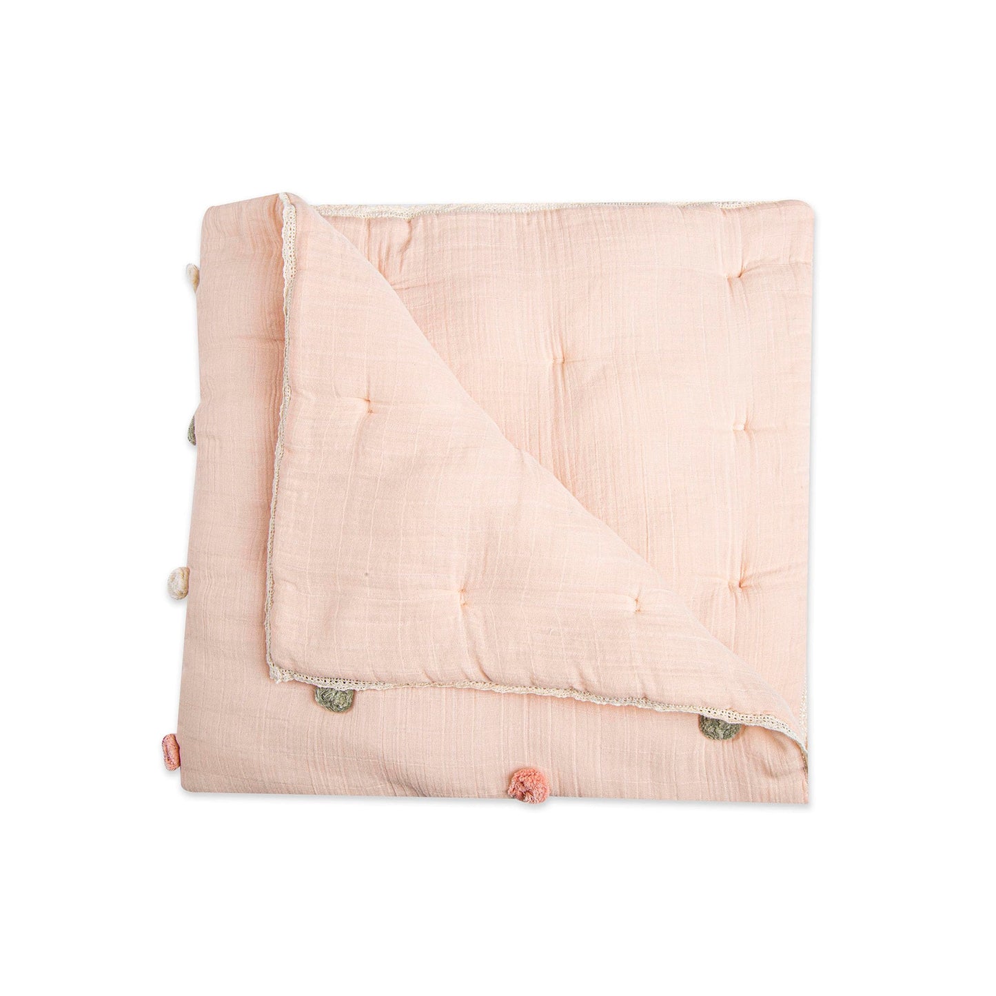 Crane Baby Blanket, 36” x 36”, Soft Cotton Quilted Nursery Blanket for Boys and Girls, Copper, Ezra Print