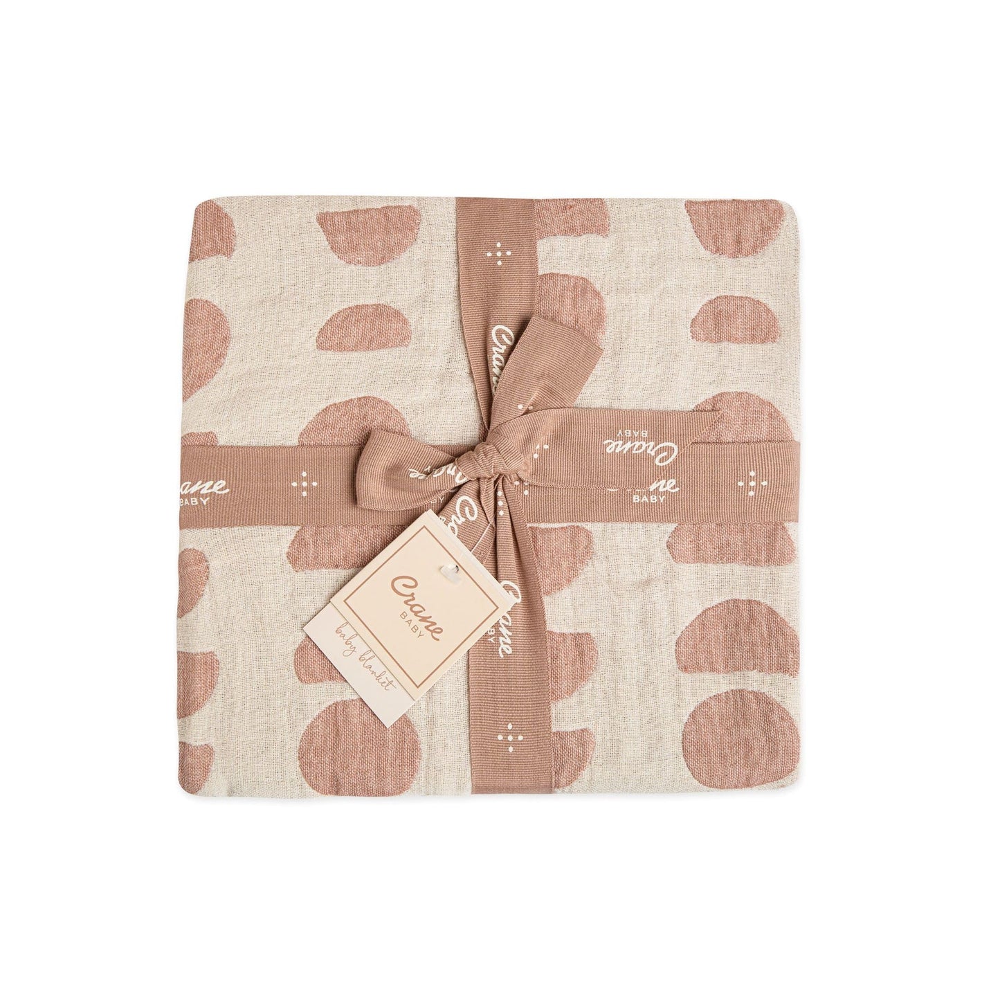 Crane Baby Blanket, 36” x 36”, Soft Cotton Quilted Nursery Blanket for Boys and Girls, Copper, Ezra Print