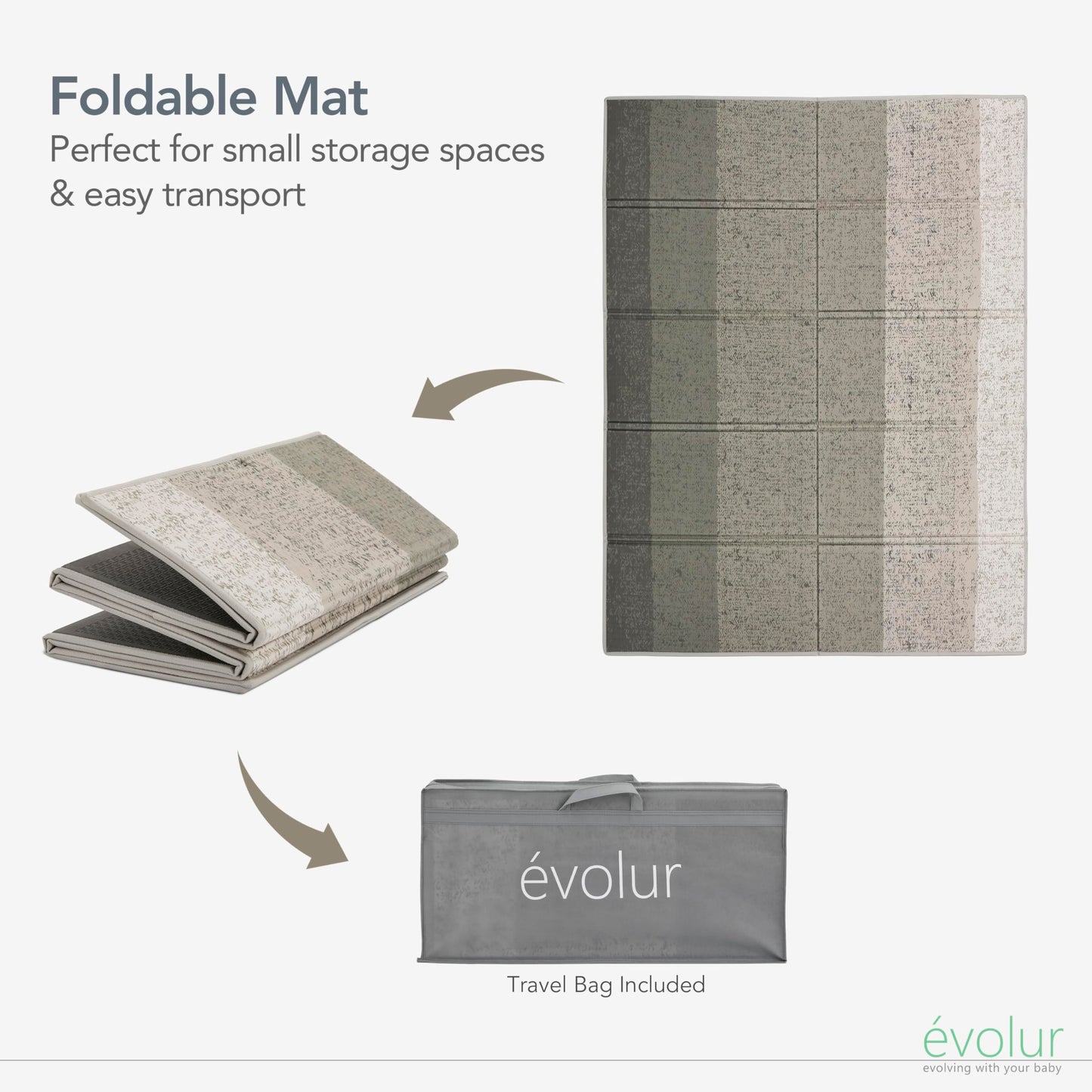 Evolur CozyCush Reversible Non-Toxic Baby Kids Playmat