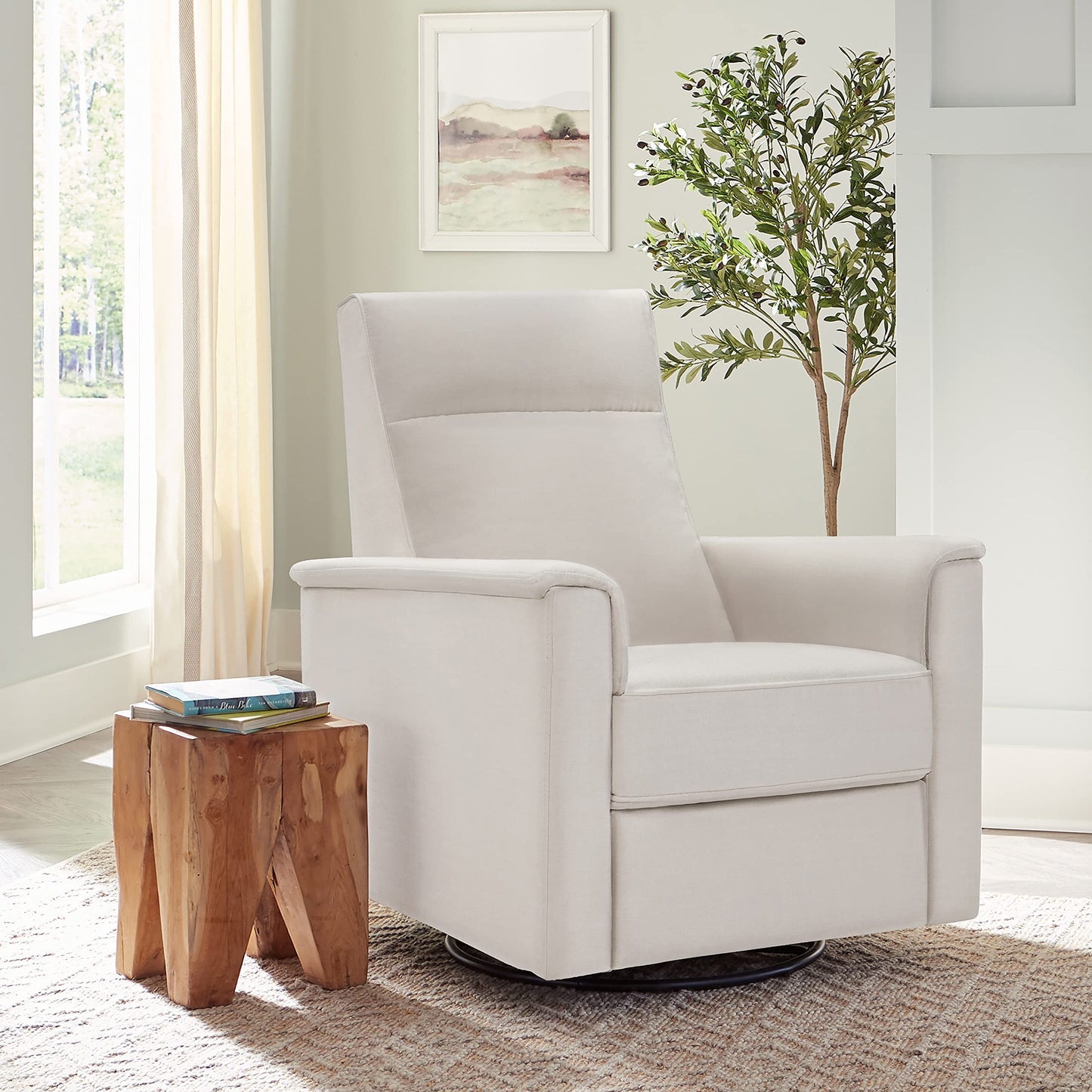 NAMESAKE Willa Plus Electric Power Recliner Chair with Headrest & USB Ports - Water & Stain Resistant Nursery Glider Rocking Chair for Nursing - GREENGUARD Gold Certified 270° Swivel Glider Recliner