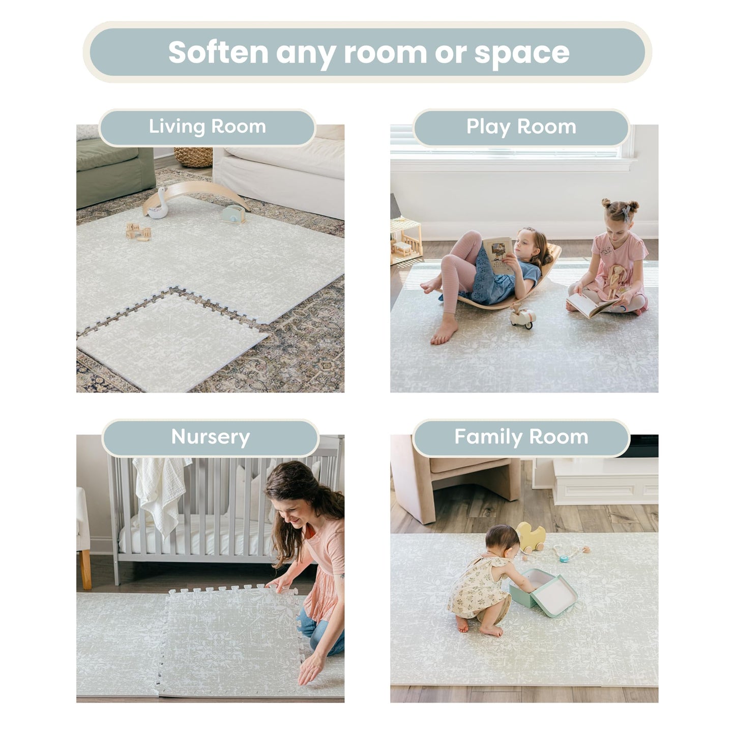 Baby Play Mats for Floor - Eden (4x6ft) - Premium EVA Foam Play Mat for Babies & Toddlers