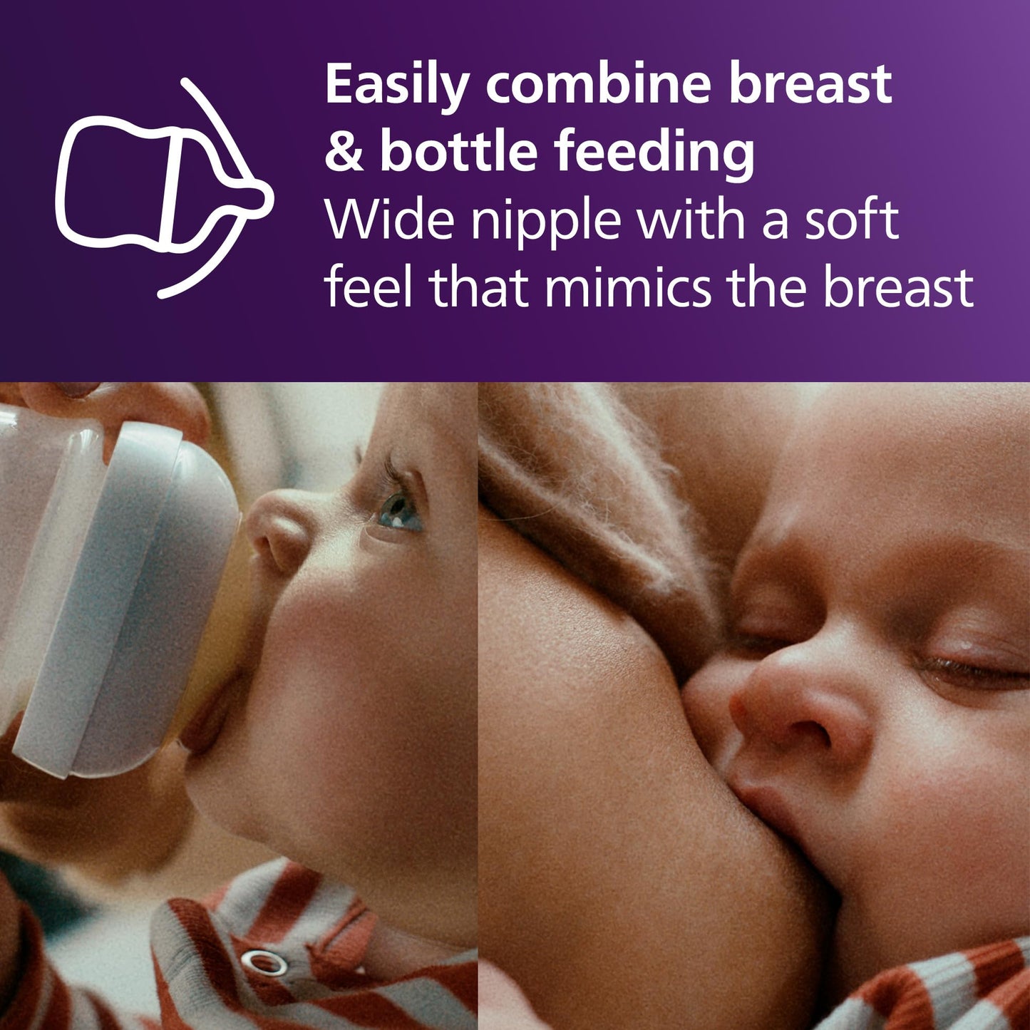 Philips Avent Natural Baby Bottles with Natural Response Nipples (Slow Flow, Flow 2), 4oz, 4-Pack
