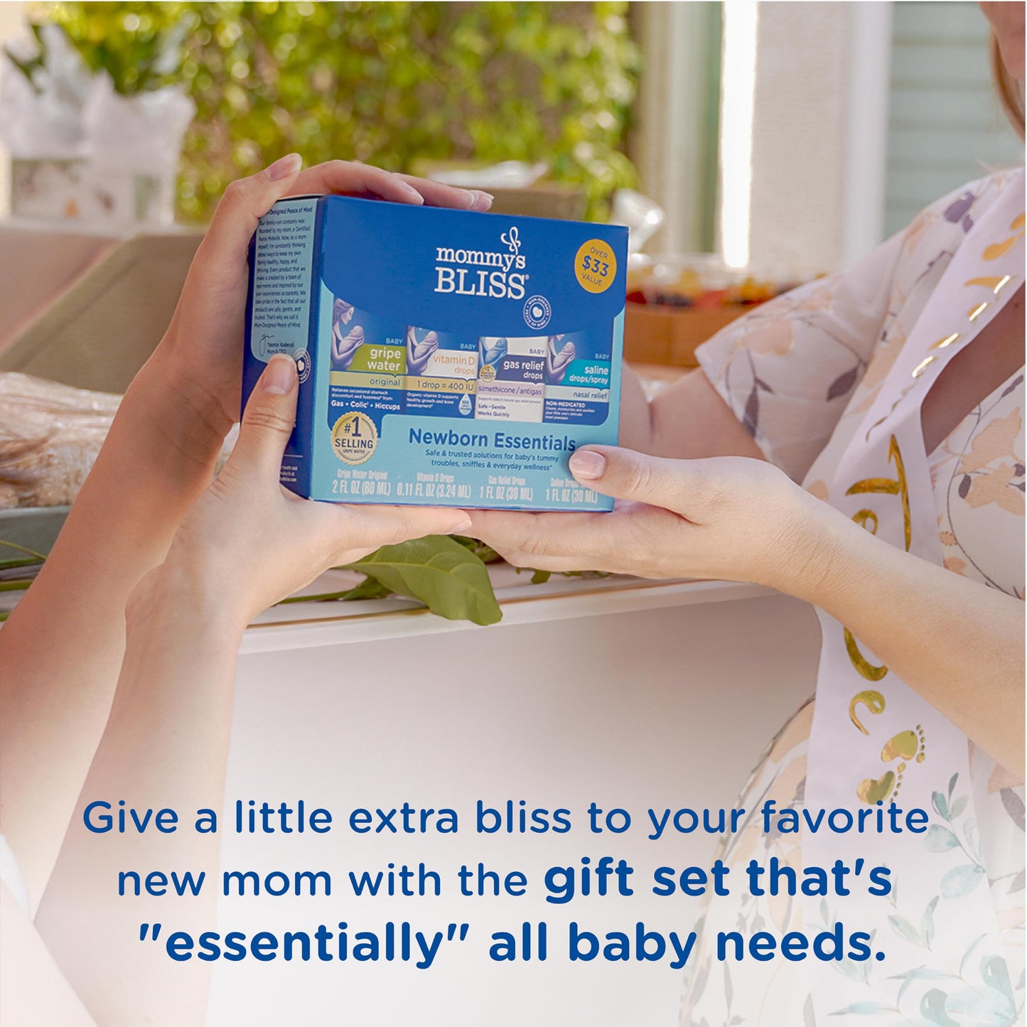 Mommy's Bliss Newborn Essentials Gift Set, Includes Gripe Water, Baby Vitamin D/Gas Drops and Gentle Saline Drops/Spray