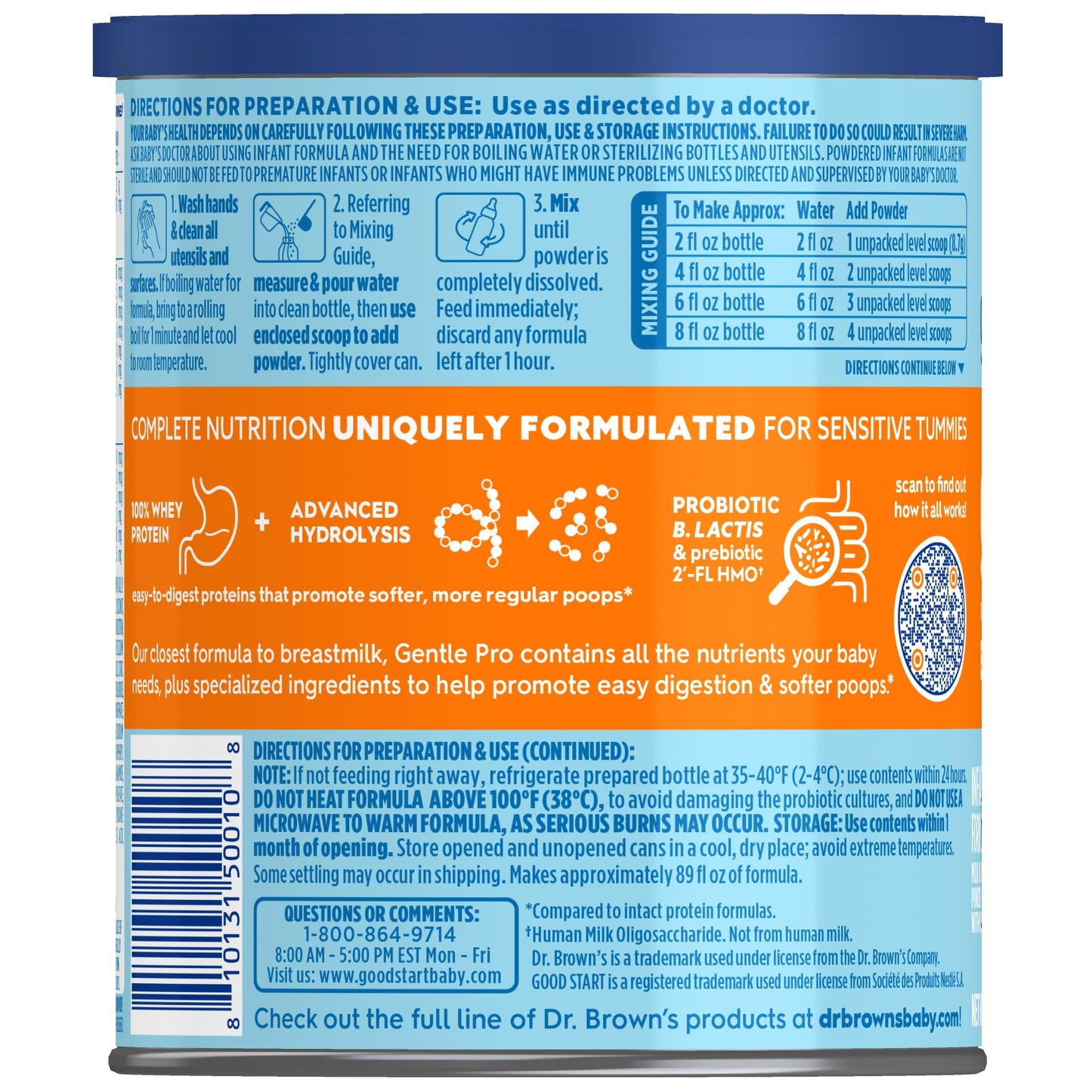 Good Start | Dr. Brown’s Gentle Pro, Infant Formula with Probiotics, DHA, Non-GMO, 32 OZ