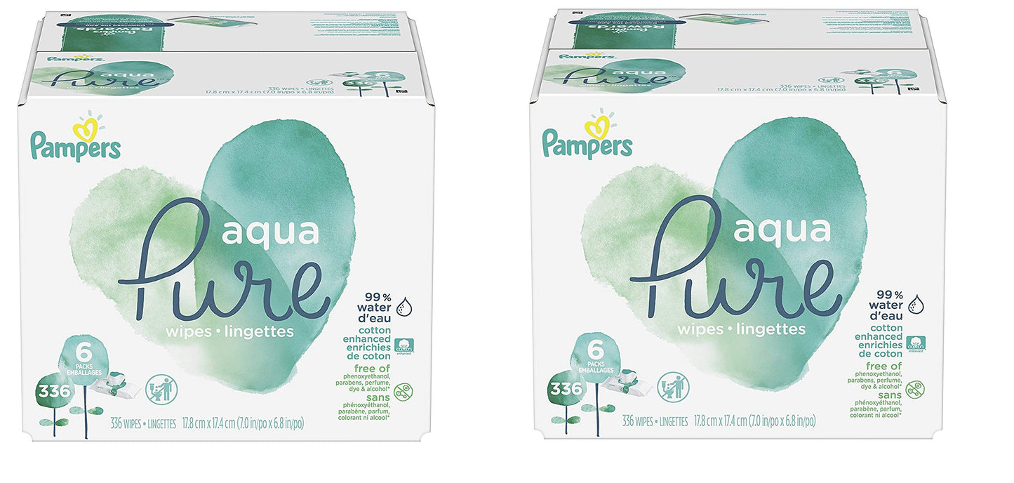 Pampers Baby Wipes Aqua Pure, 99% water-based wipes