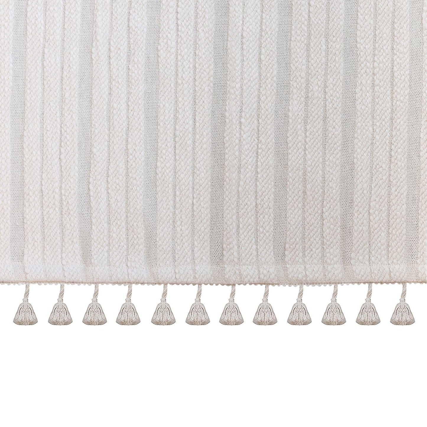 Crane Baby Boho Cotton Baby Crib Skirt with Fringe, White Bed Skirt Fits Standard Cribs, Skirting 28” X 52” X 8”, Off White Neutral Crib Skirts for Nursery