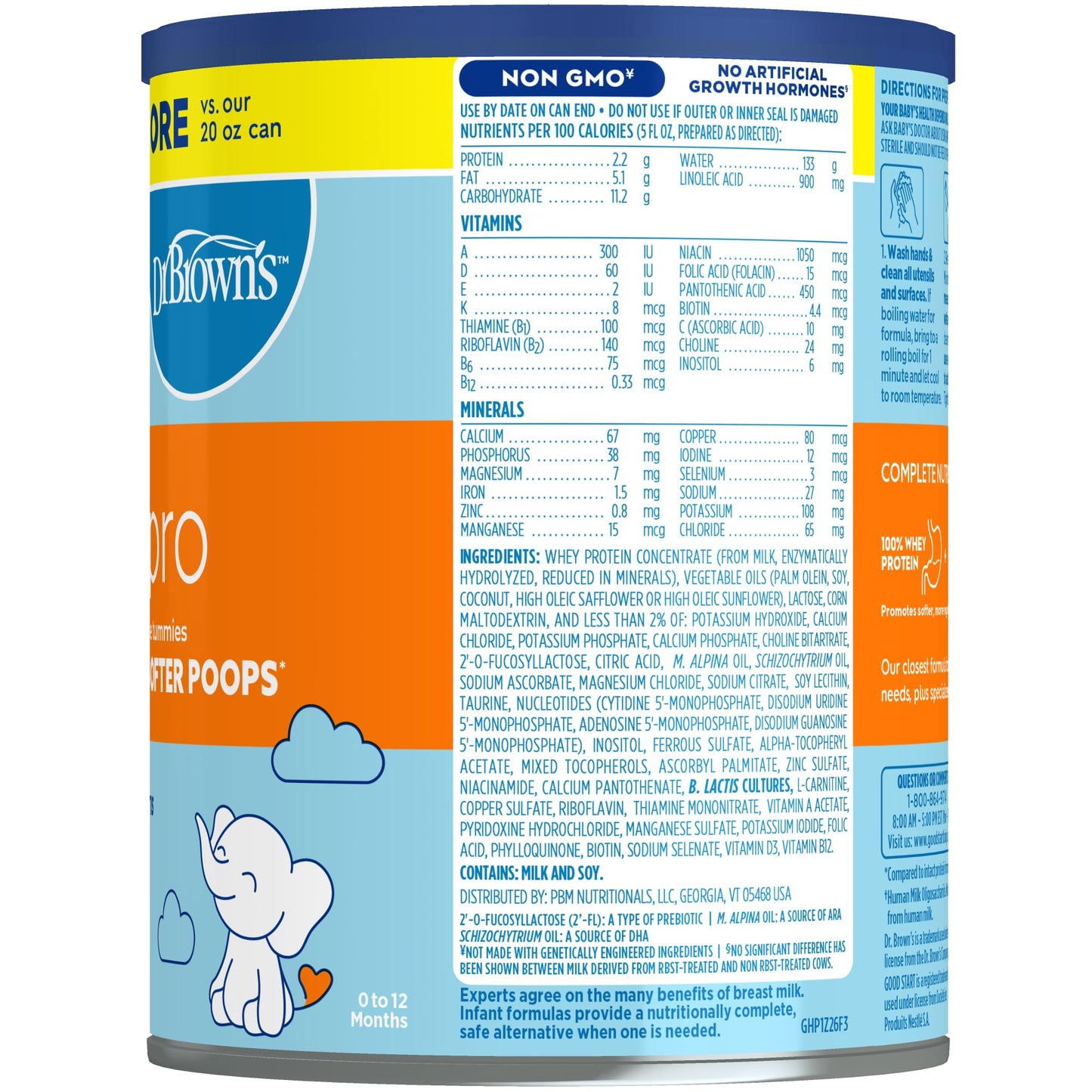 Good Start | Dr. Brown’s Gentle Pro, Infant Formula with Probiotics, DHA, Non-GMO, 32 OZ