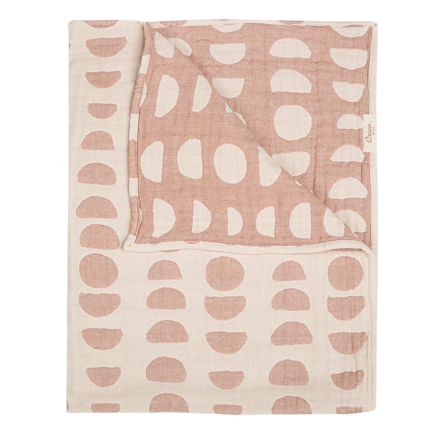 Crane Baby Blanket, 36” x 36”, Soft Cotton Quilted Nursery Blanket for Boys and Girls, Copper, Ezra Print