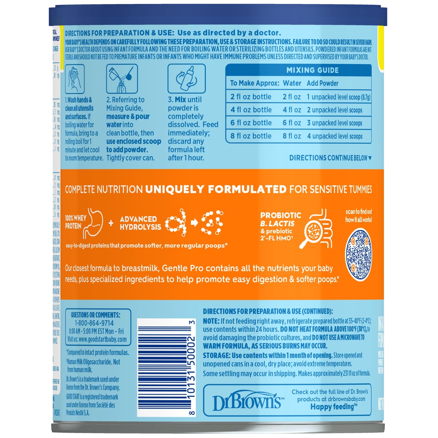 Good Start | Dr. Brown’s Gentle Pro, Infant Formula with Probiotics, DHA, Non-GMO, 32 OZ