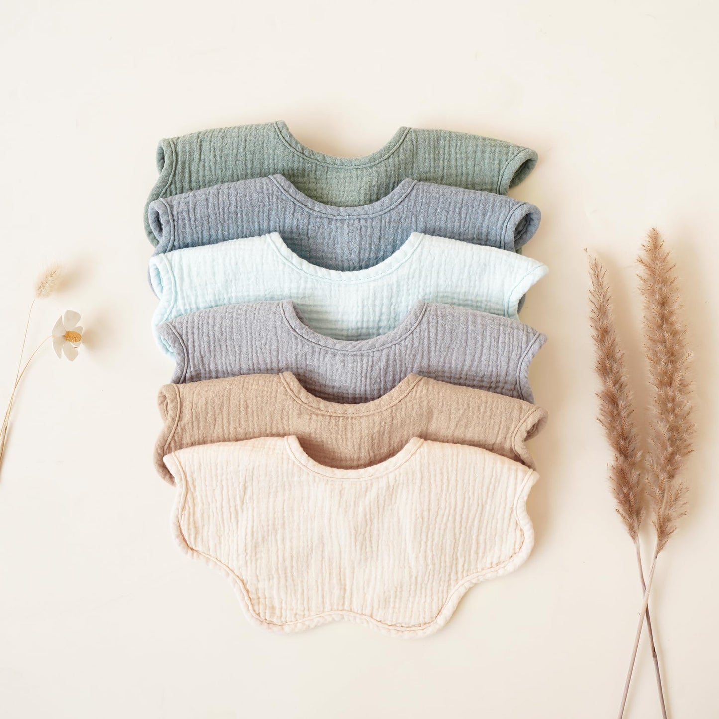 Konssy Muslin Baby Bibs 100% Cotton Absorbent Bandana Drool Bibs