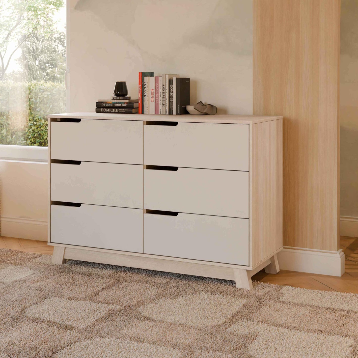 Babyletto Hudson 6-Drawer Assembled Double Dresser in White, Greenguard Gold Certified