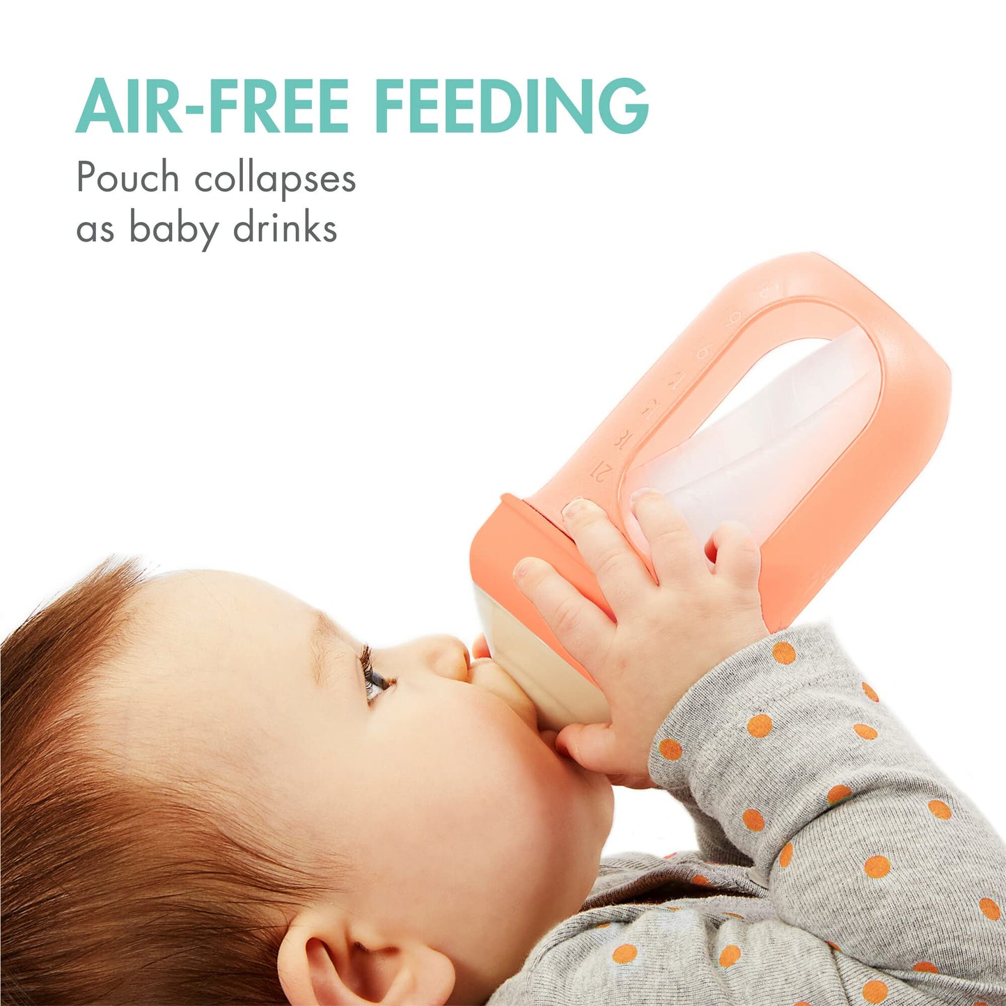 Boon Nursh Reusable Silicone Pouch Baby Bottles - Medium Flow Nipple - Silicone Baby Bottle Pouch and Nipple - Baby Feeding Essentials - Pink - 3-6 Months - 3 Count - 8 Ounce