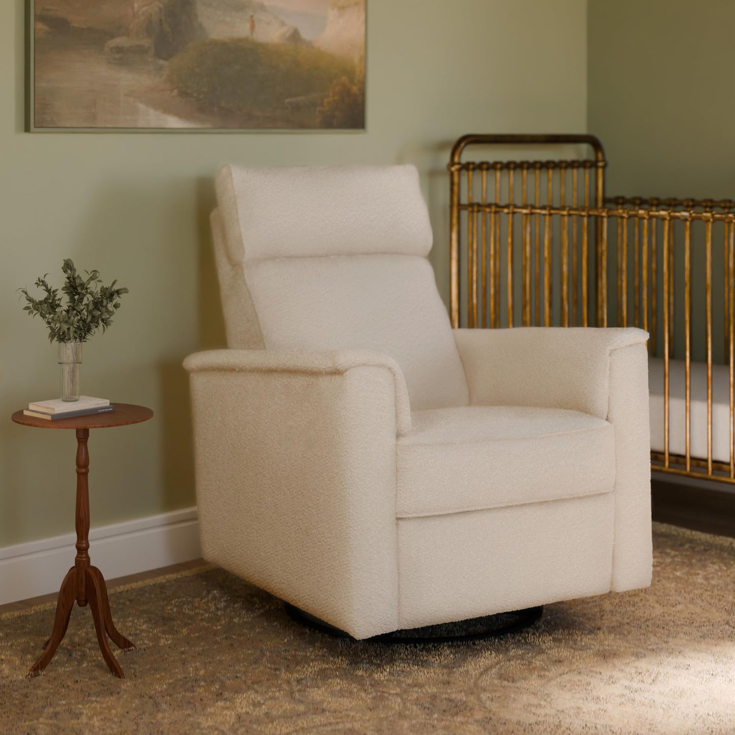 NAMESAKE Willa Plus Electric Power Recliner Chair with Headrest & USB Ports - Water & Stain Resistant Nursery Glider Rocking Chair for Nursing - GREENGUARD Gold Certified 270° Swivel Glider Recliner