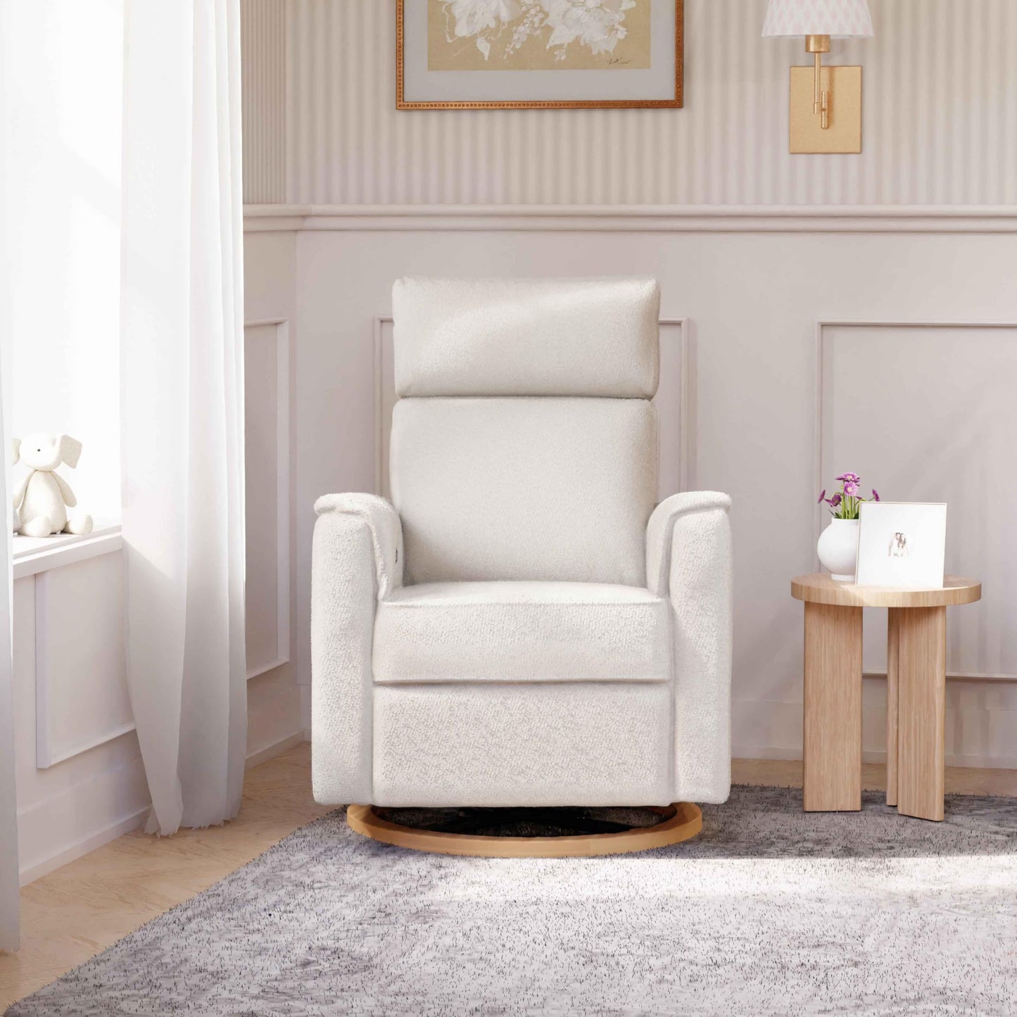 NAMESAKE Willa Plus Electric Power Recliner Chair with Headrest & USB Ports - Water & Stain Resistant Nursery Glider Rocking Chair for Nursing - GREENGUARD Gold Certified 270° Swivel Glider Recliner