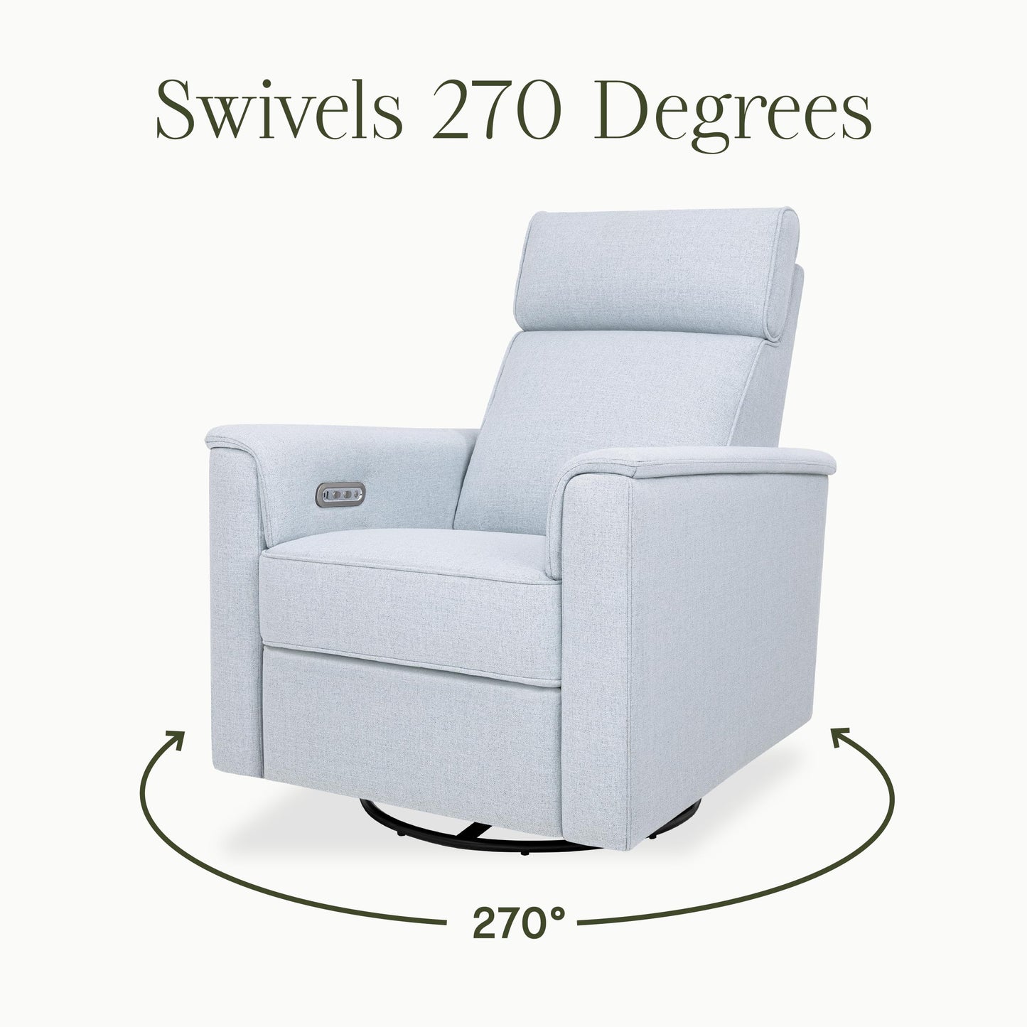 NAMESAKE Willa Plus Electric Power Recliner Chair with Headrest & USB Ports - Water & Stain Resistant Nursery Glider Rocking Chair for Nursing - GREENGUARD Gold Certified 270° Swivel Glider Recliner
