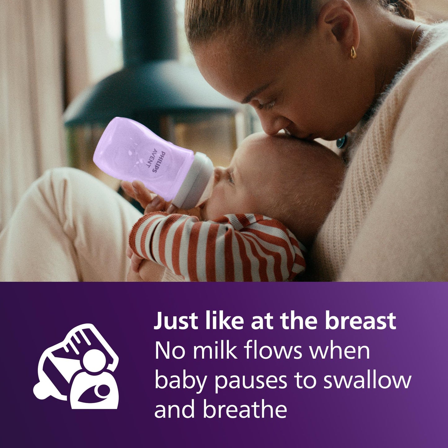 Philips Avent Natural Baby Bottles with Natural Response Nipples (Slow Flow, Flow 2), 4oz, 4-Pack