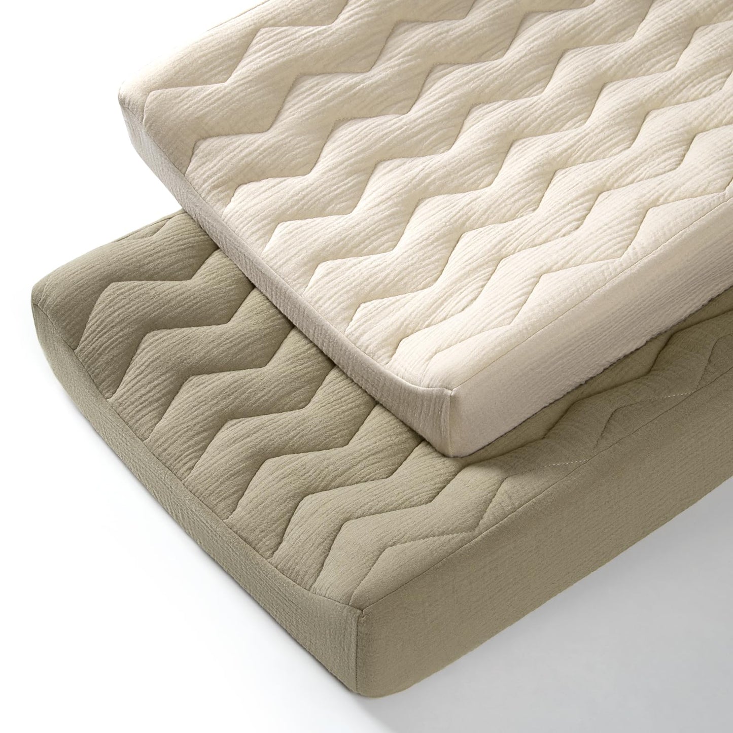 lulumoon Muslin Changing Pad Cover: Baby Cotton Quilted Changing Table Cover