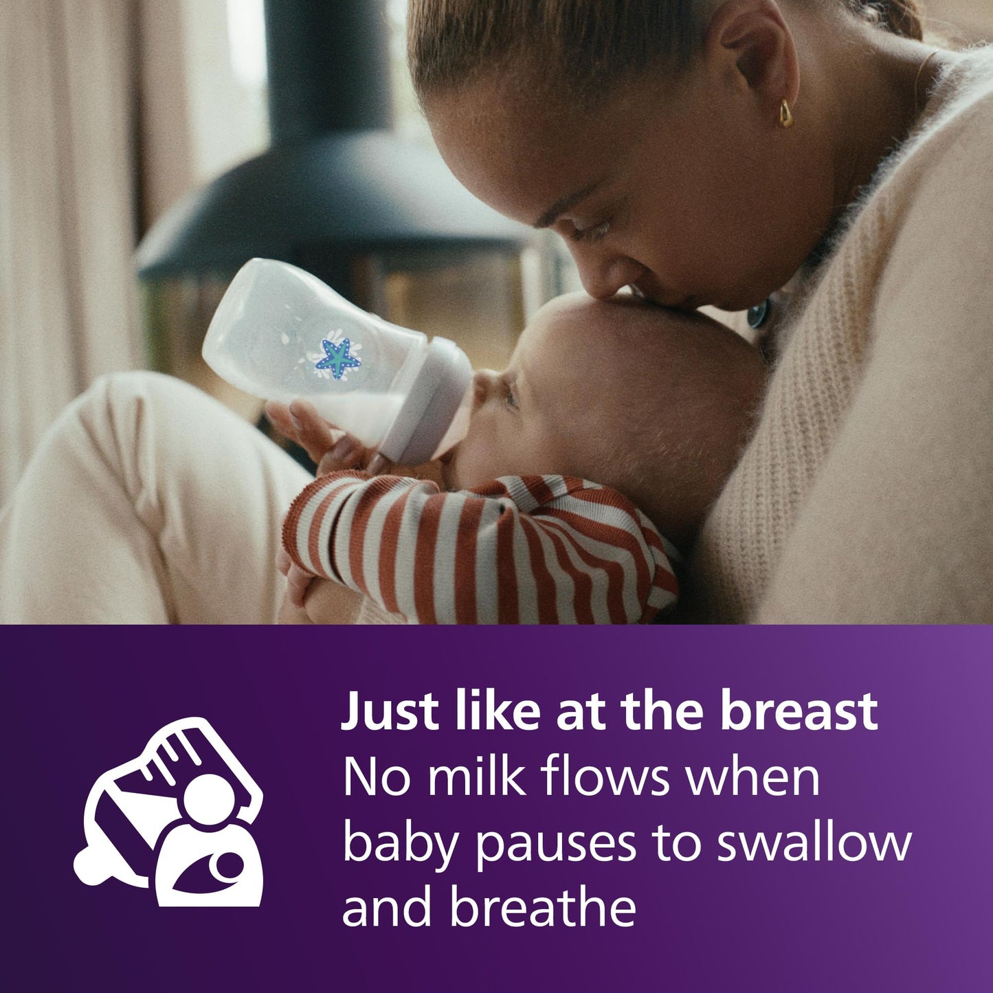 Philips Avent Natural Baby Bottles with Natural Response Nipples (Slow Flow, Flow 2), 4oz, 4-Pack