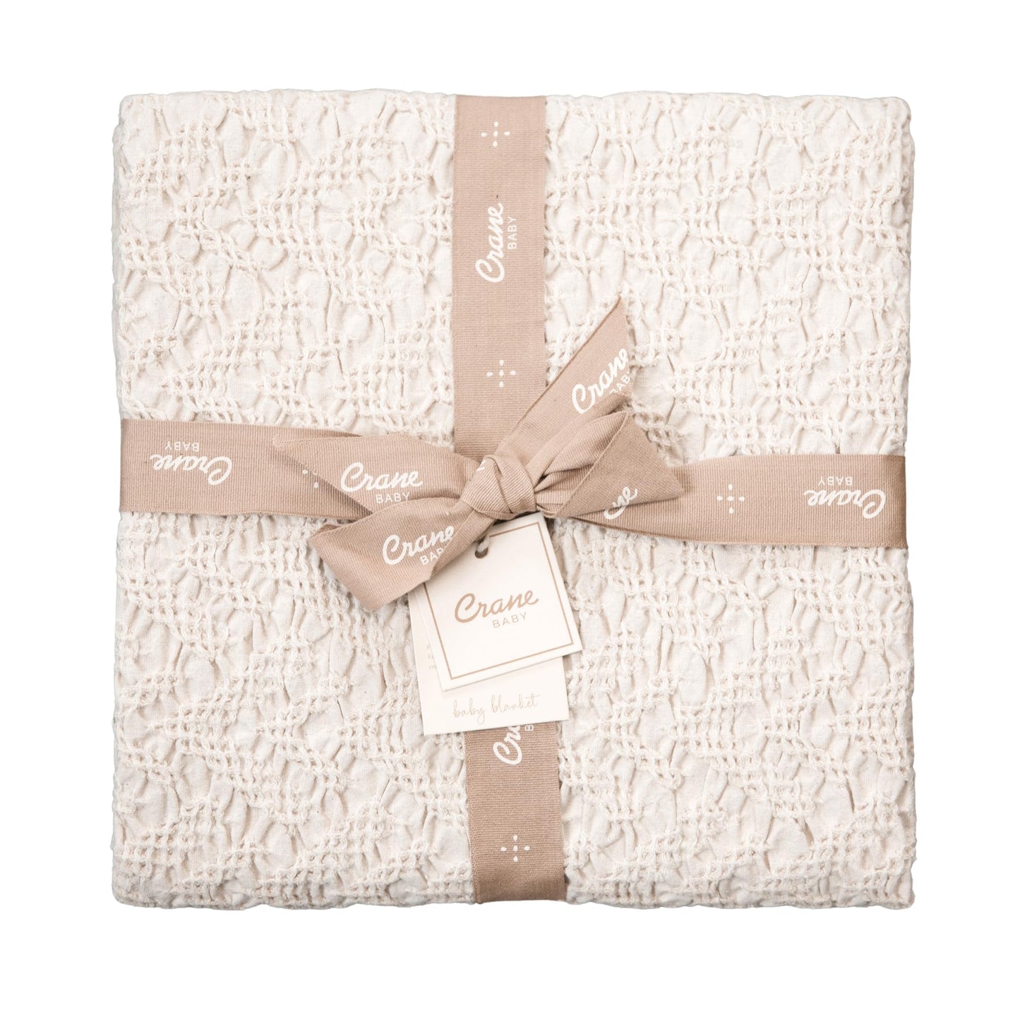 Crane Baby Blanket, 36” x 36”, Soft Cotton Quilted Nursery Blanket for Boys and Girls, Copper, Ezra Print