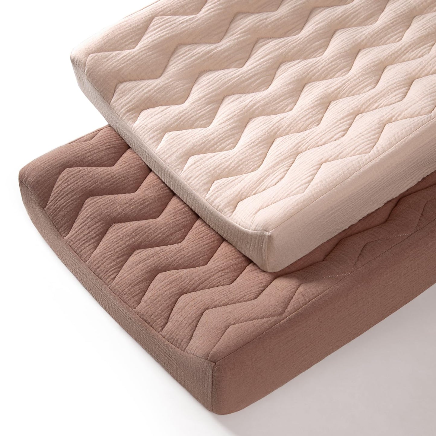 lulumoon Muslin Changing Pad Cover: Baby Cotton Quilted Changing Table Cover