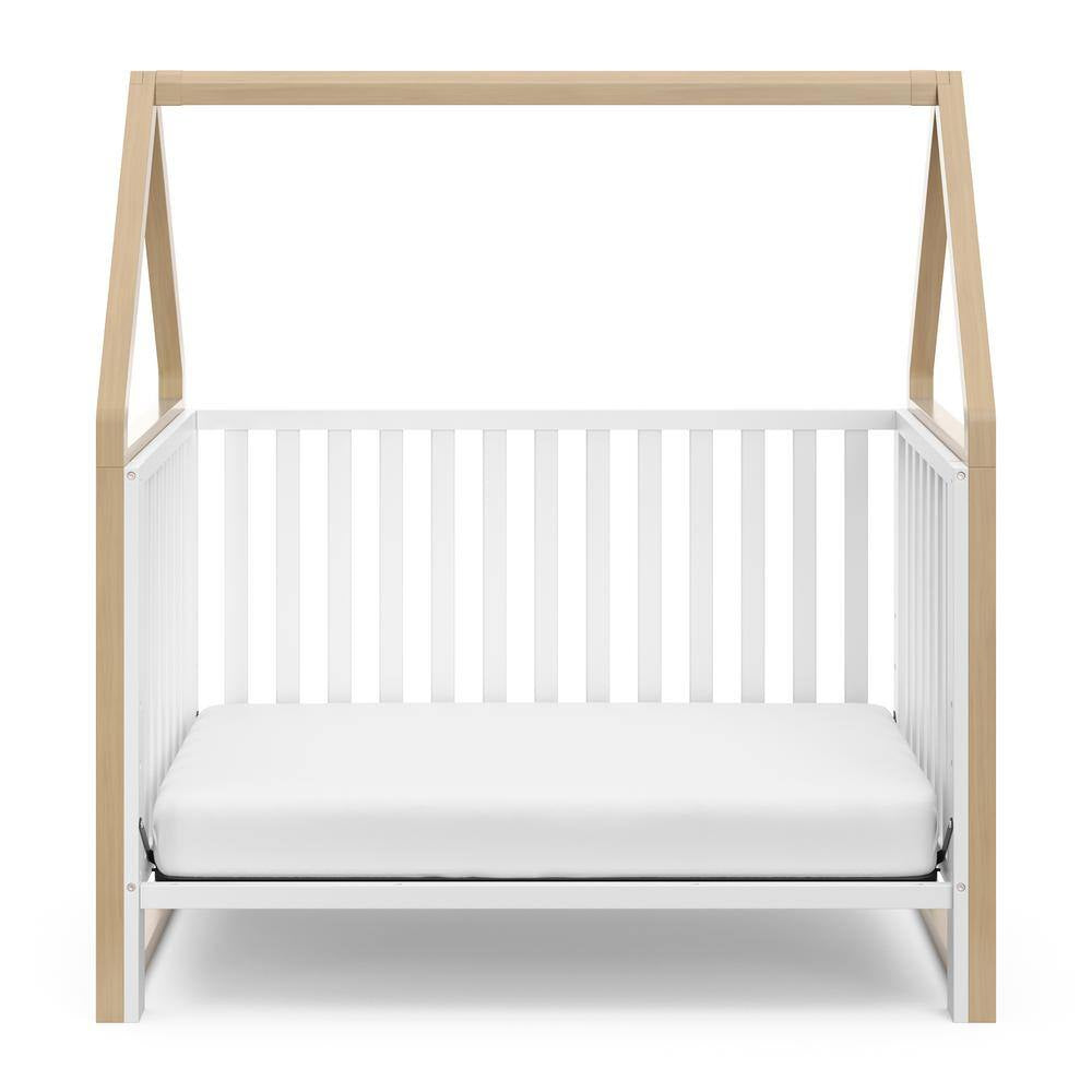 Orchard 5-In-1 Convertible Canopy Crib-White/Driftwood