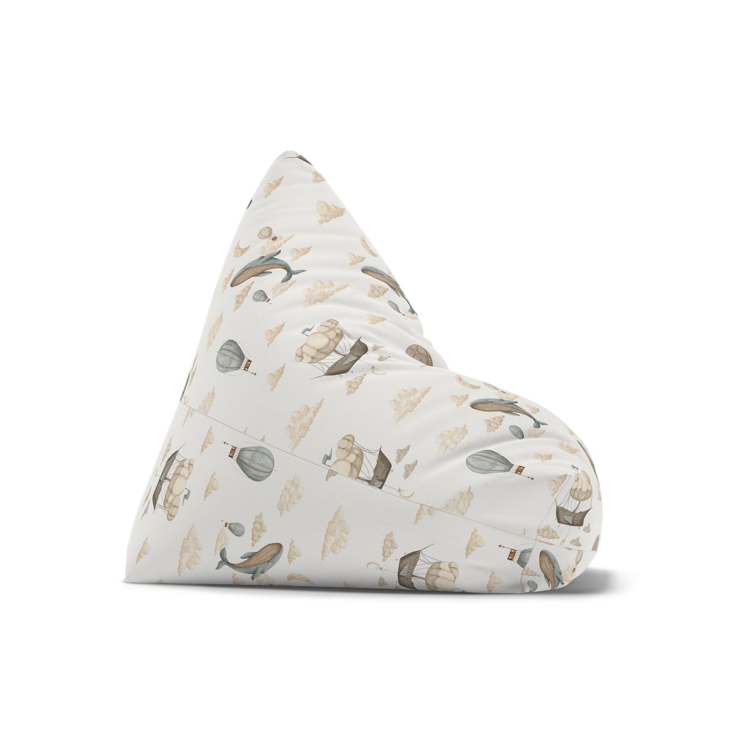 Watercolor Whale Balloons Bean Bag Chair Cover