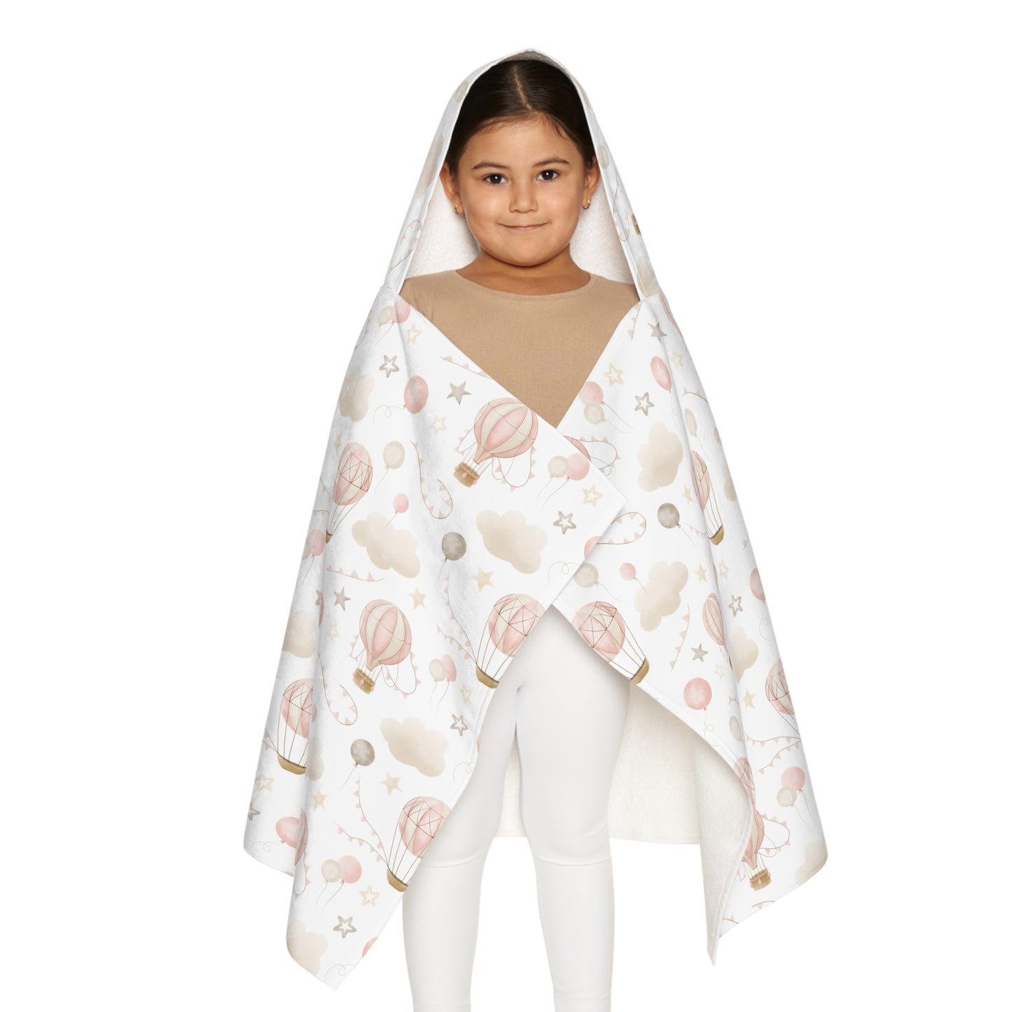 Child's Hooded Towel- Pink Air Balloons