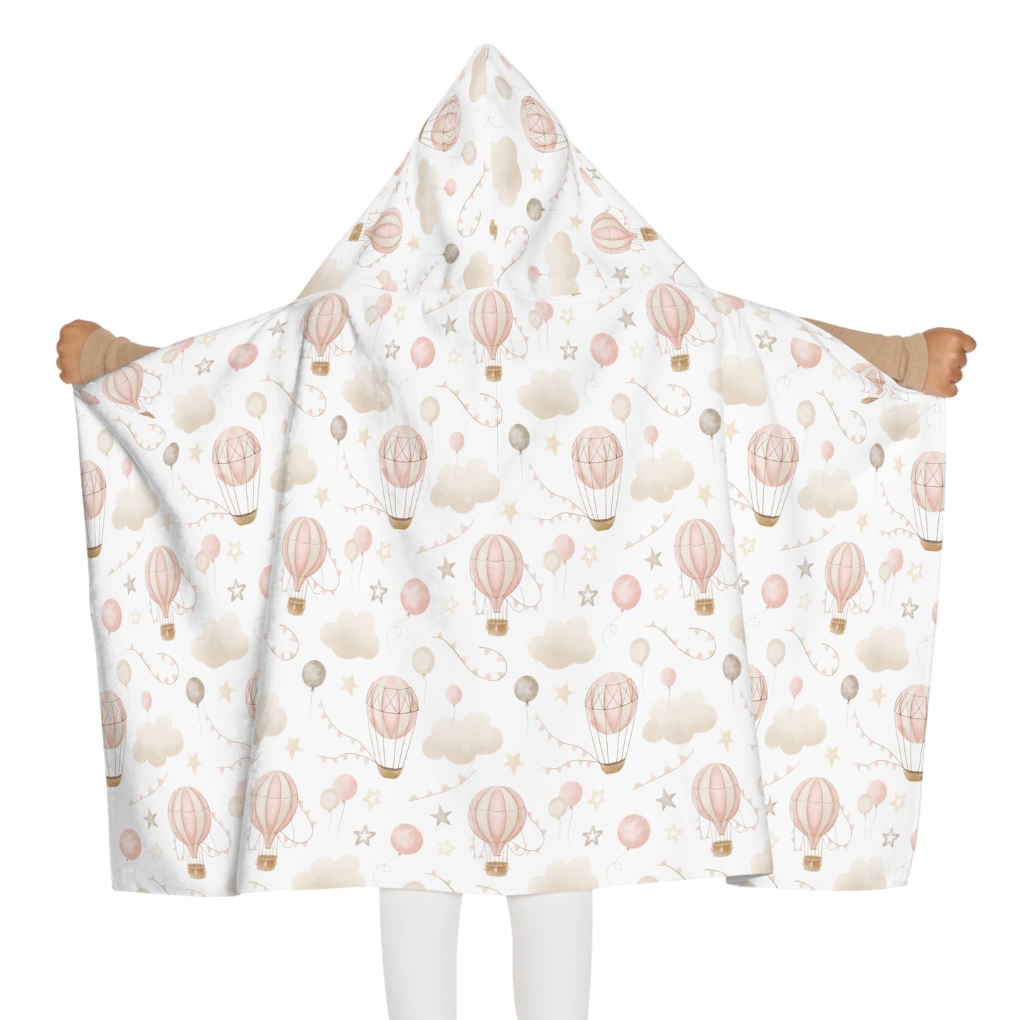 Child's Hooded Towel- Pink Air Balloons