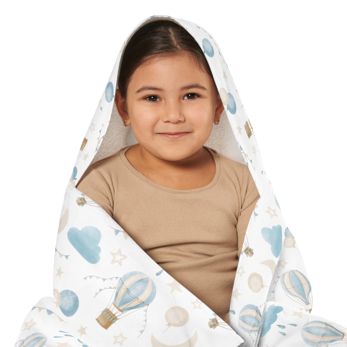Child Hooded Towel - Blue Air Balloons