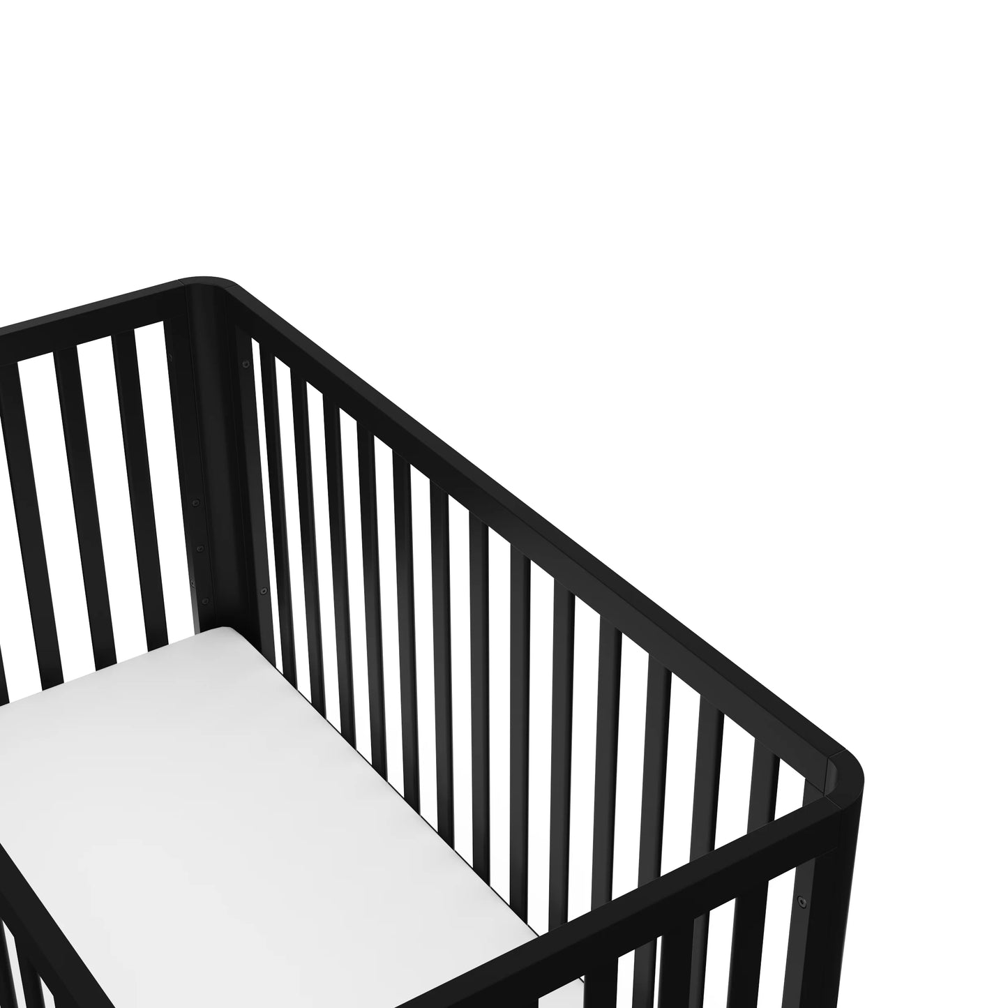 Santos 3-In-1 Convertible Baby Crib, Black with Natural