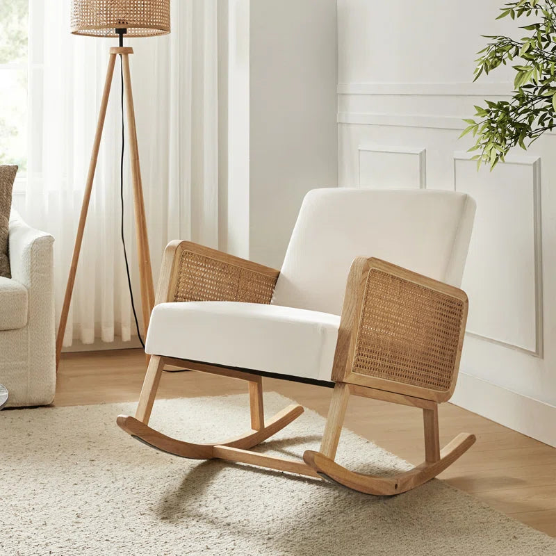 Adena Rocking Chair with Rattan Arms