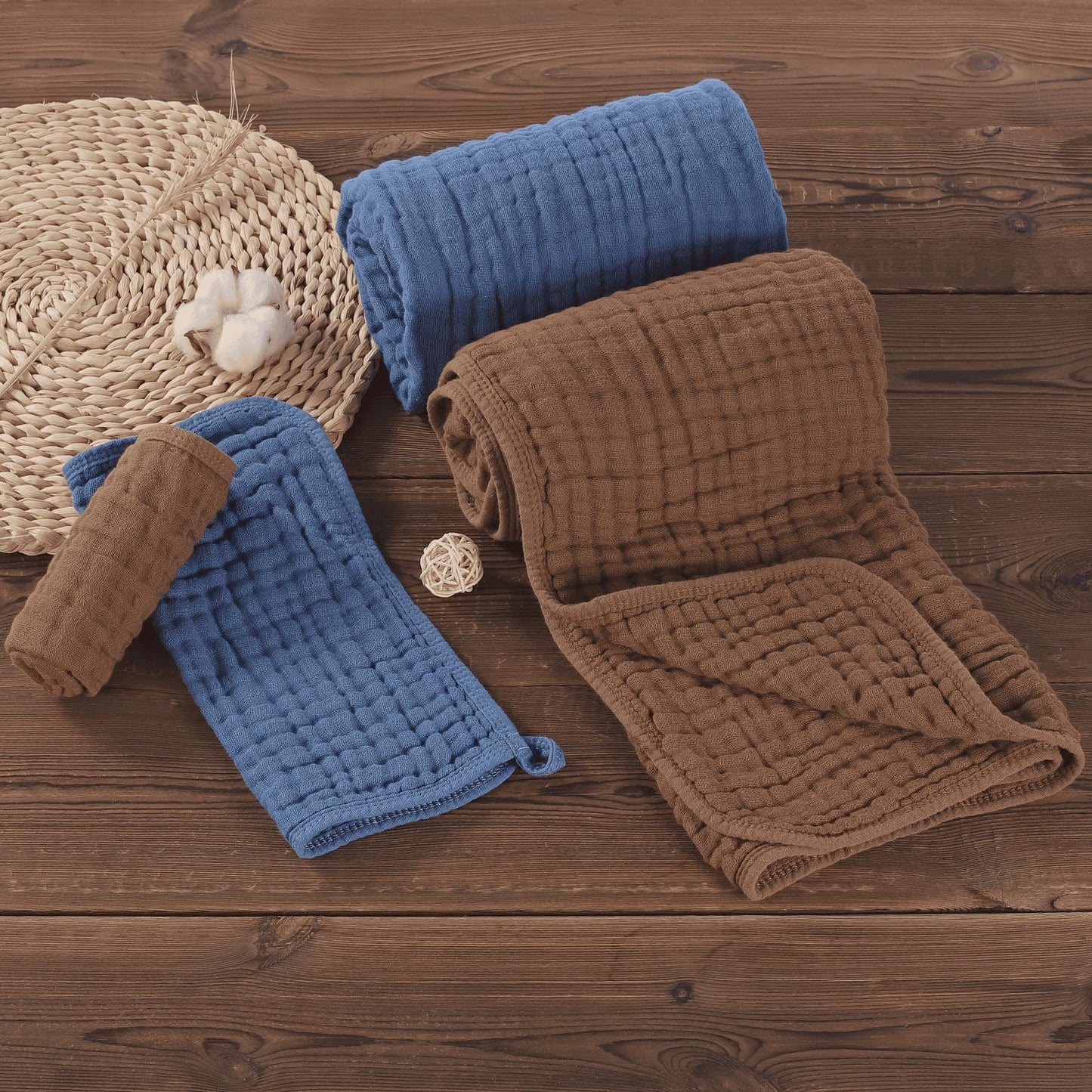 Muslin Hooded Baby Towel 4 Pack
